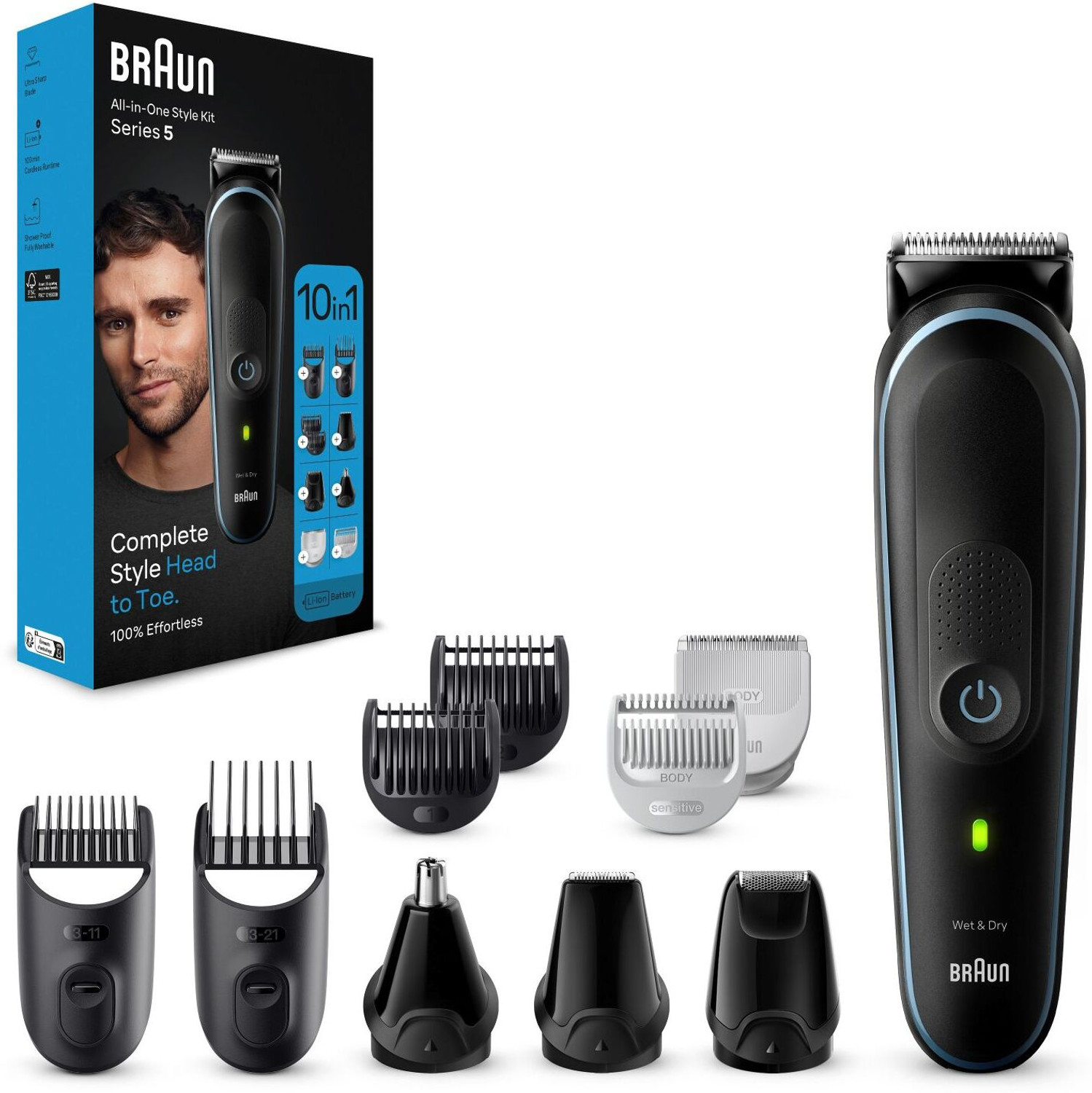 Image of Braun BT5240 Fully Waterproof Trimmer 100 min Runtime 39 Length Settings (Black)