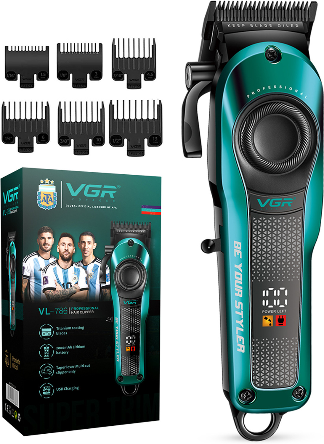 Image of VGR V-981. Fully Waterproof Trimmer 150 min Runtime 4 Length Settings (Yellow)