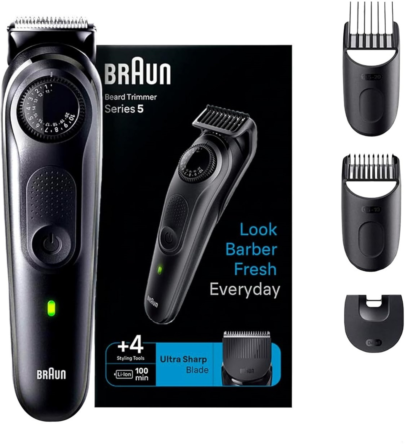 Image of Braun BT5240 Fully Waterproof Trimmer 100 min Runtime 39 Length Settings (Black)