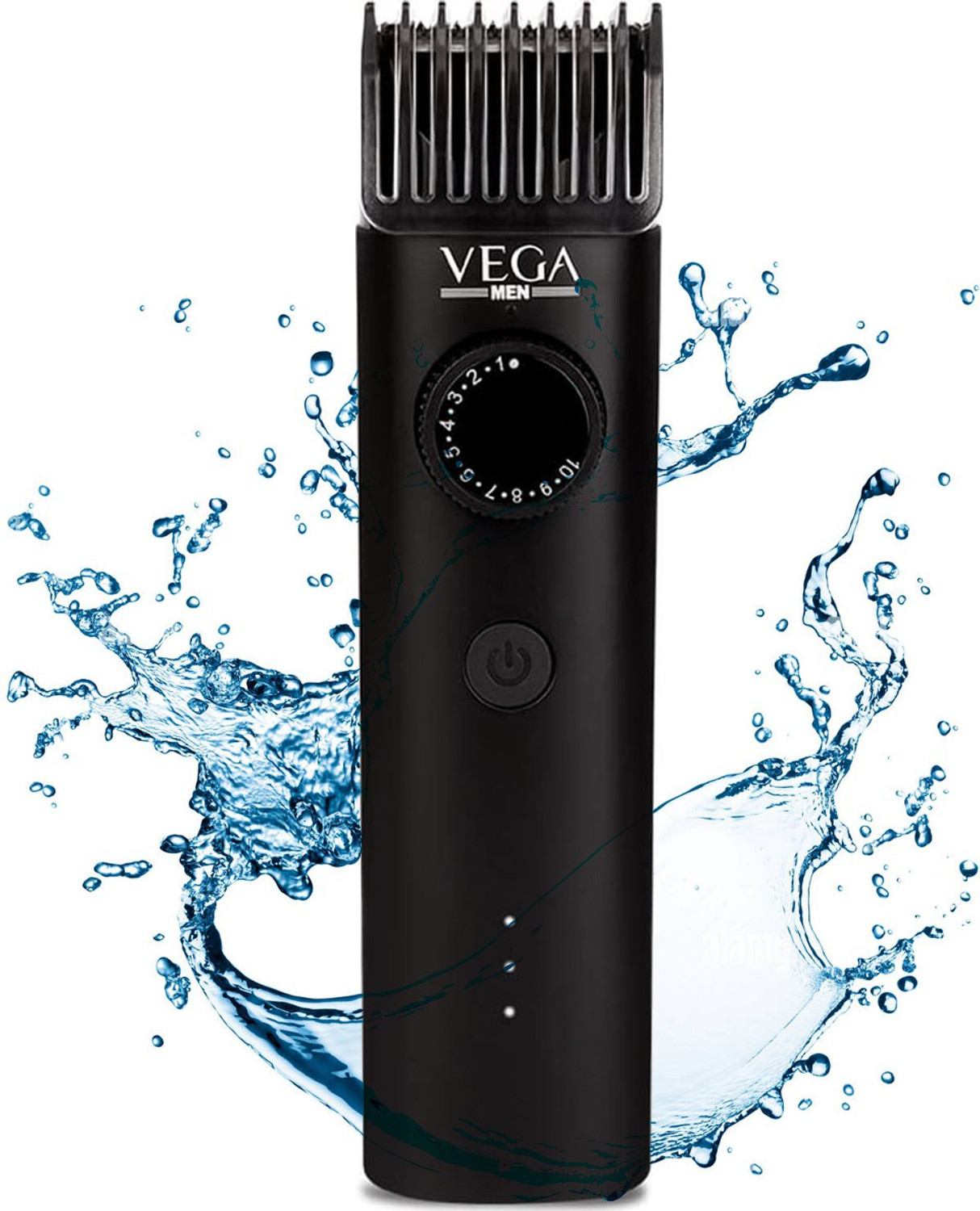 Image of VEGA X3 Waterproof Beard Trimmer For Men With Fast Charge 90 min Runtime VHTH-24 Fully Waterproof Trimmer 90 min Runtime 10 Length Settings (Black)