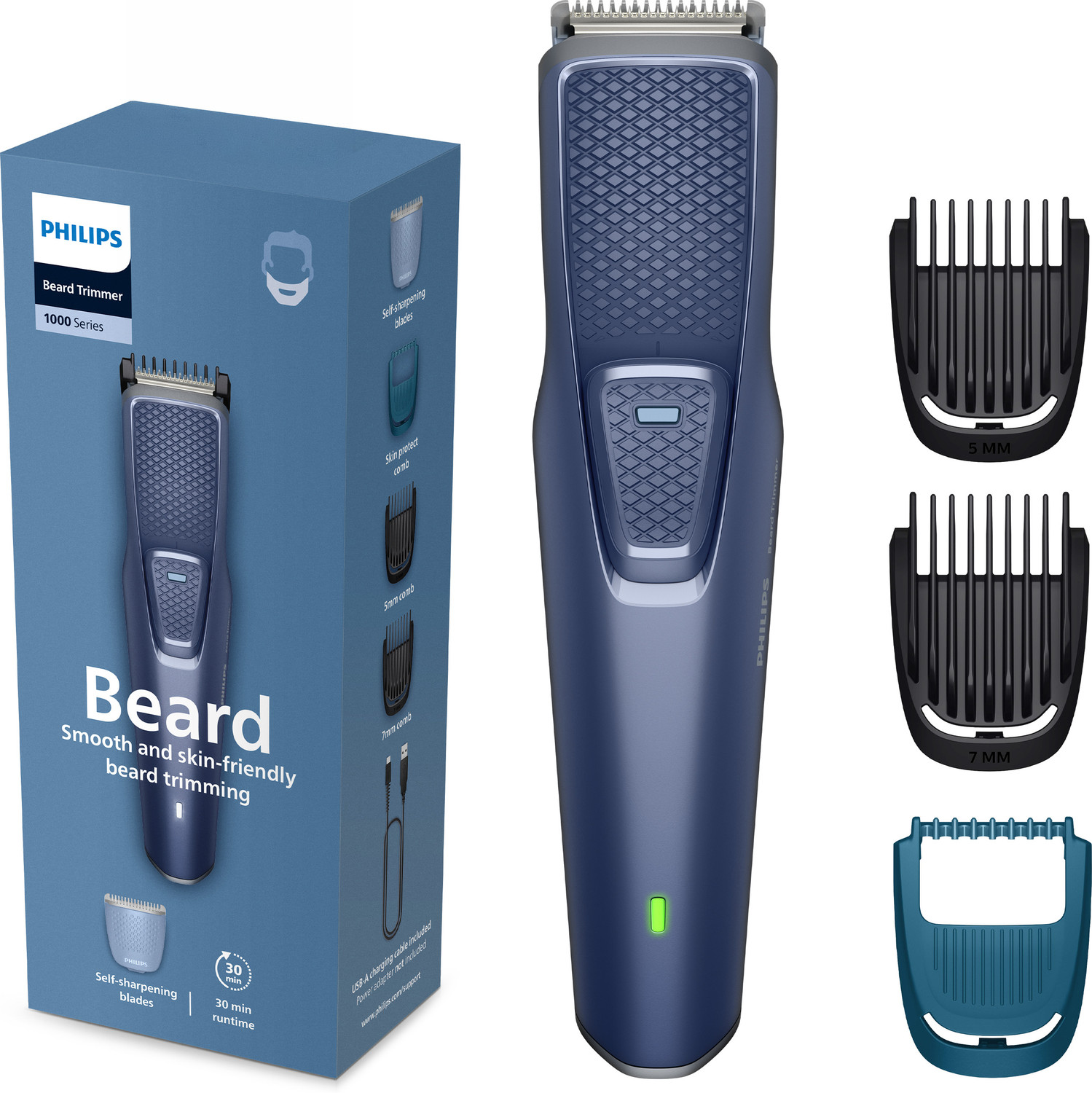 PHILIPS BT1245/18 Trimmer 30 min Runtime 3 Lengths Blue - Image 1