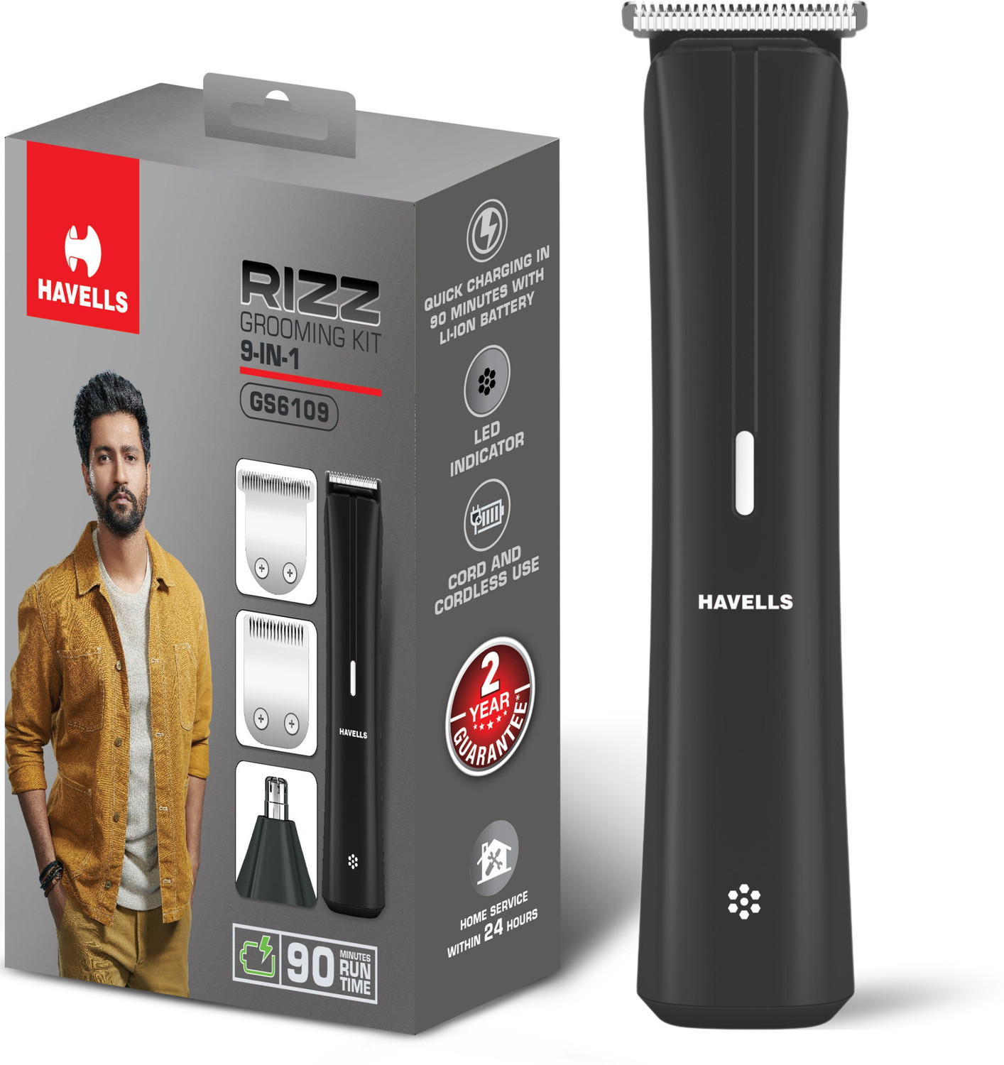 Image of VEGA VPVHC-09 Fully Waterproof Trimmer 180 min Runtime 2 Length Settings (Silver)