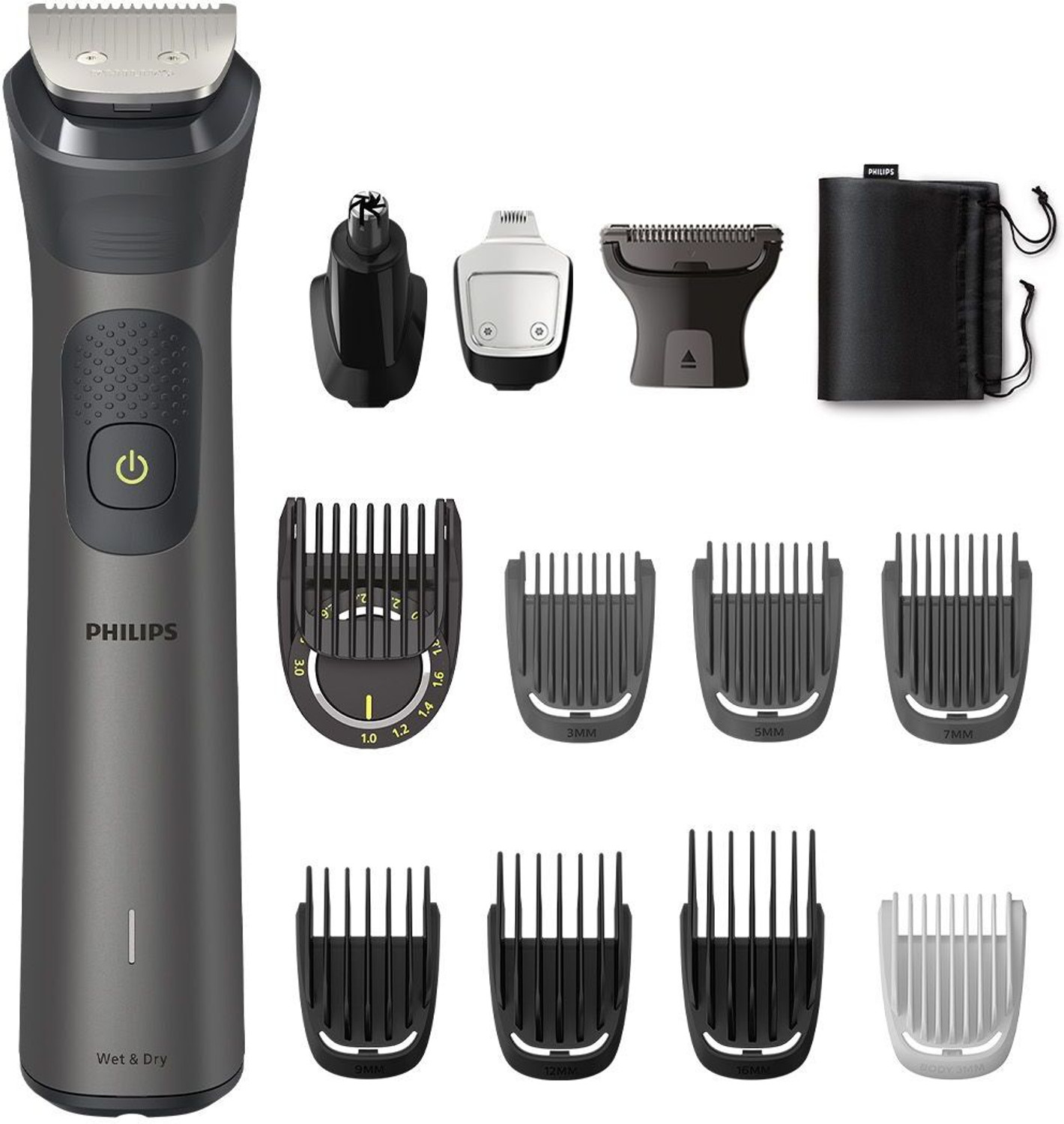 Image of PHILIPS MG7931 /65, 16-in-1 All in One Trimmer Men- Beard, Hair, Body, Nose & Intimate Trimmer 120 min Runtime 17 Length Settings (Grey)