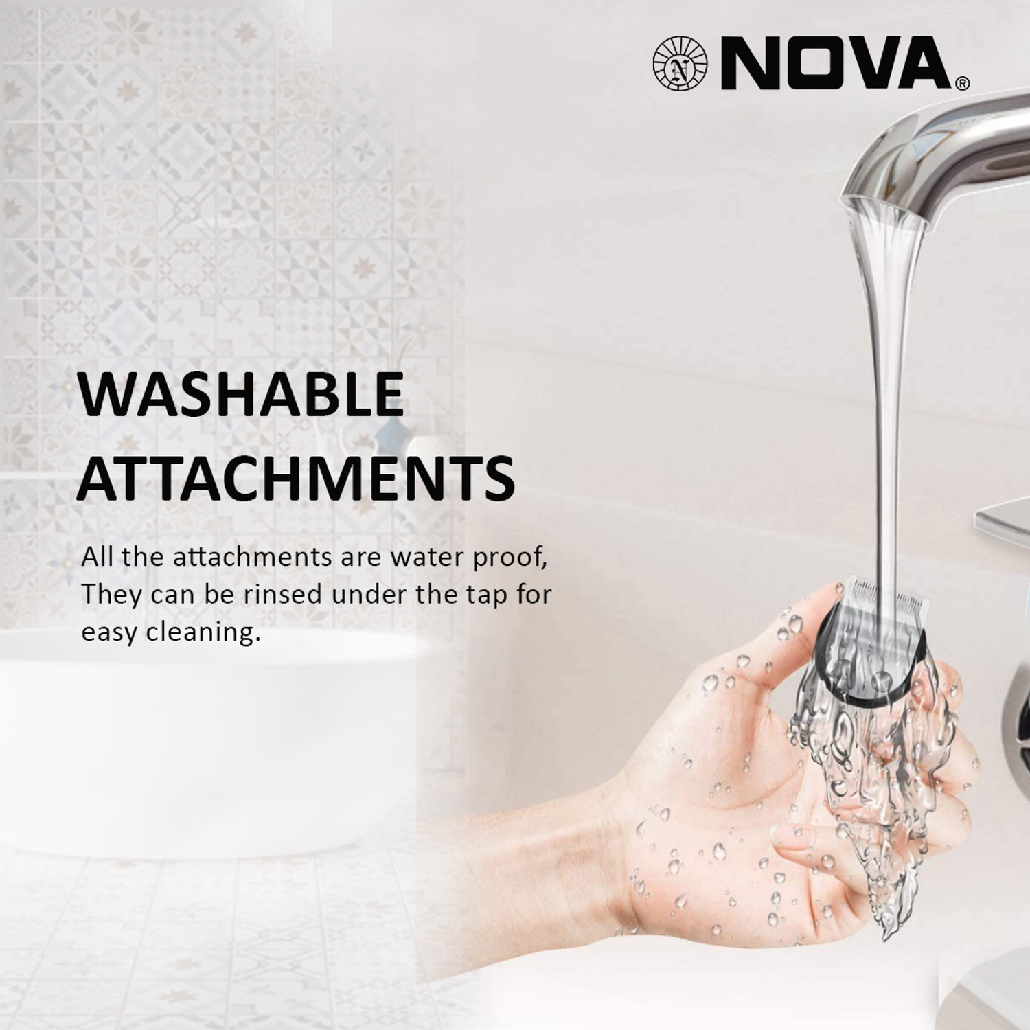 Image of NOVA NHT 1046 /10 Trimmer 30 min Runtime 4 Length Settings (Black)