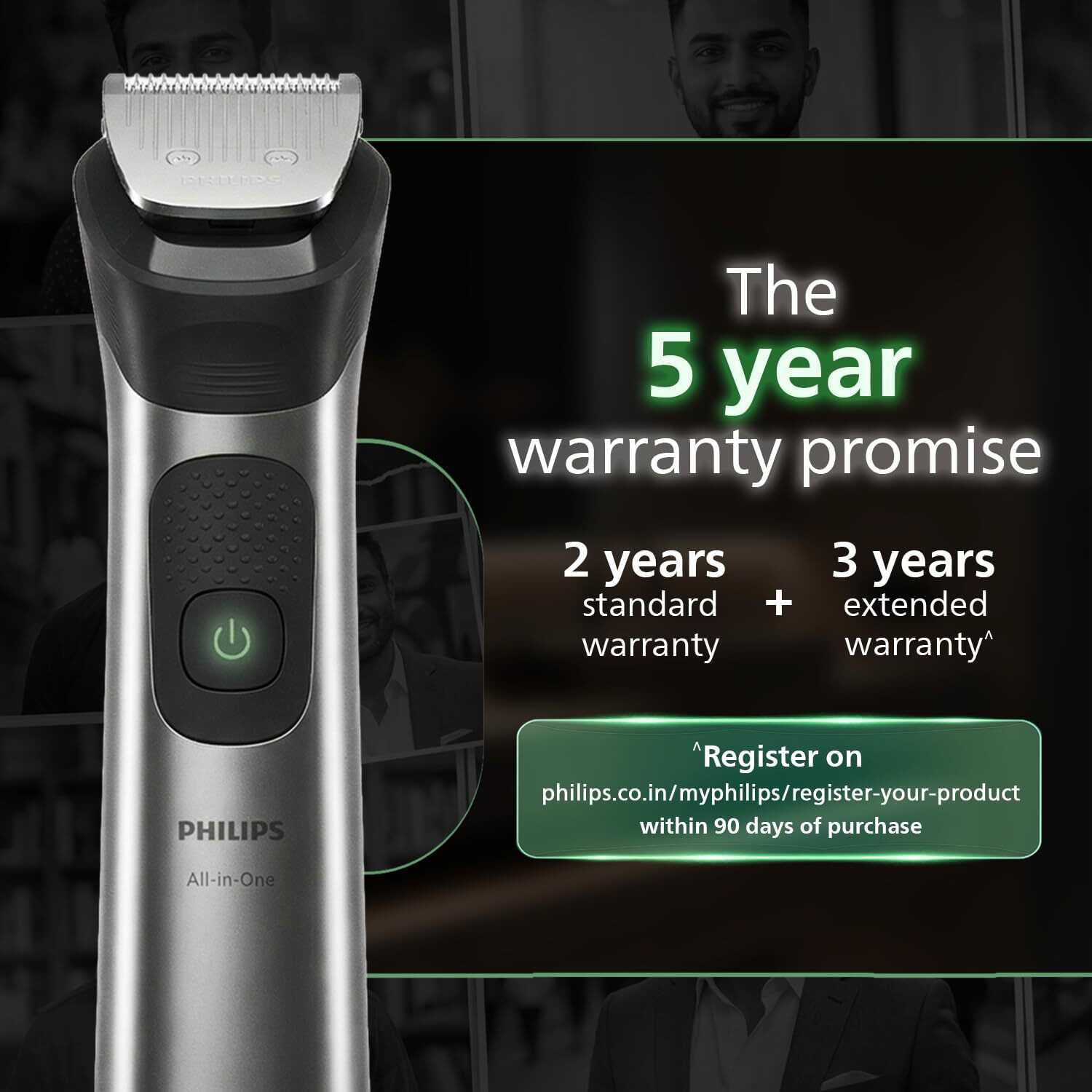 Image of PHILIPS MG7931 /65, 16-in-1 All in One Trimmer Men- Beard, Hair, Body, Nose & Intimate Trimmer 120 min Runtime 17 Length Settings (Grey)
