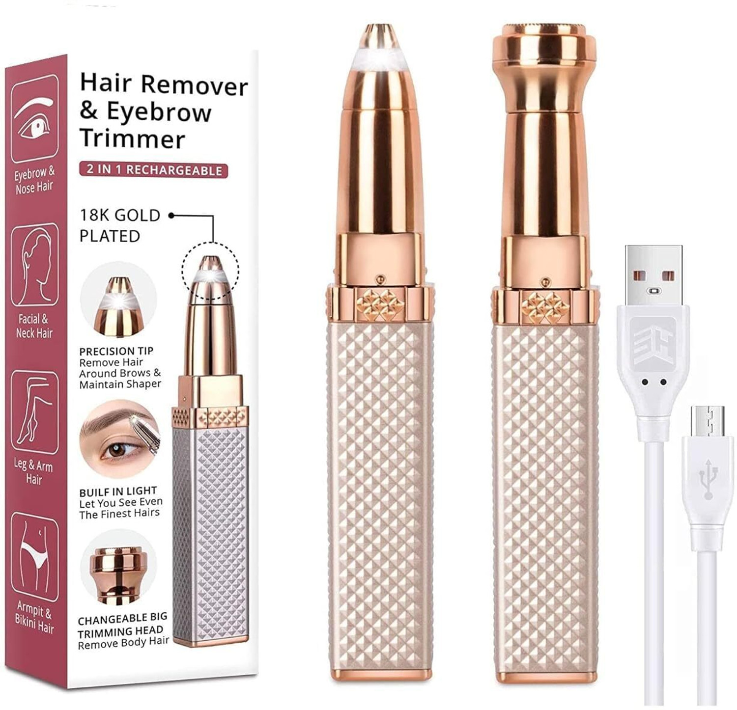 Image of Lunvix Bikini Trimmer for Women Electric Shaver for Face, Legs, Underarms & Pubic Hair Trimmer 60 min Runtime 0 Length Settings (Purple)