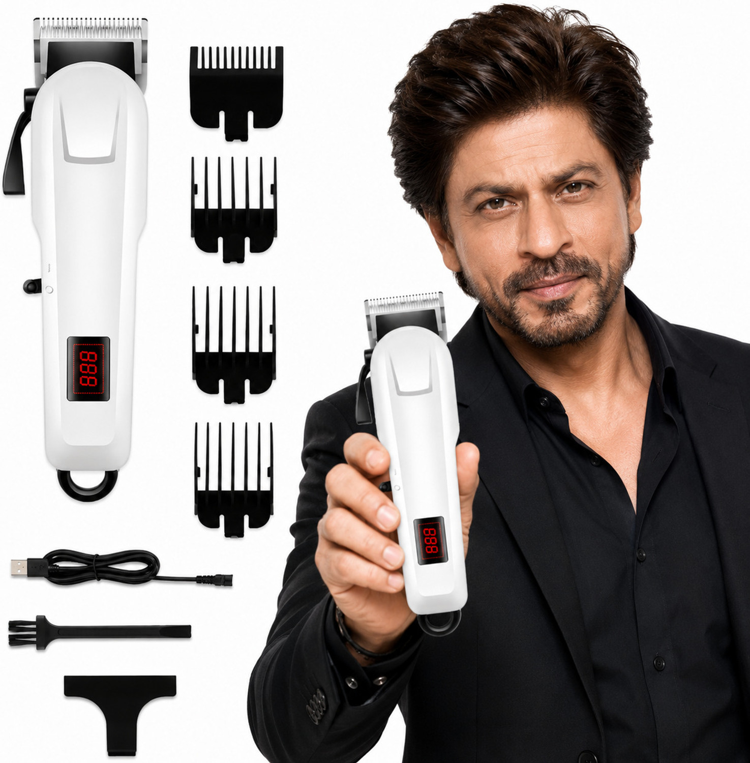 Image of Kemei km-4803 Heavy Duty Corded Hair Clippers for Barber Hair Trimmer Clippers Trimmer 0 min Runtime 4 Length Settings (White)