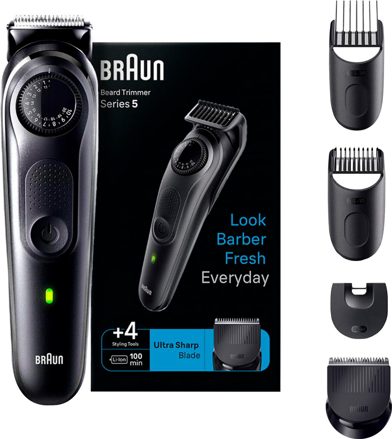 Image of Braun BT5240 Fully Waterproof Trimmer 100 min Runtime 39 Length Settings (Black)