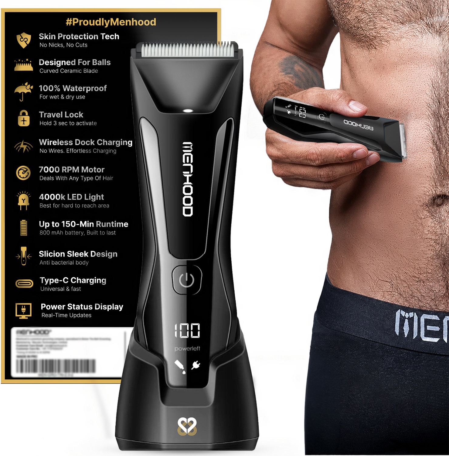 MENHOOD Grooming trimmer 2.0, with soft ceramic blade for body and groin Fully Waterproof Trimmer 150 min  Runtime 4 Length Settings Price in India - Buy MENHOOD Grooming trimmer 2.0, with soft ceramic blade for body and groin Fully Waterproof Trimmer 150 min  Runtime 4 Length Settings online at Flipkart.com