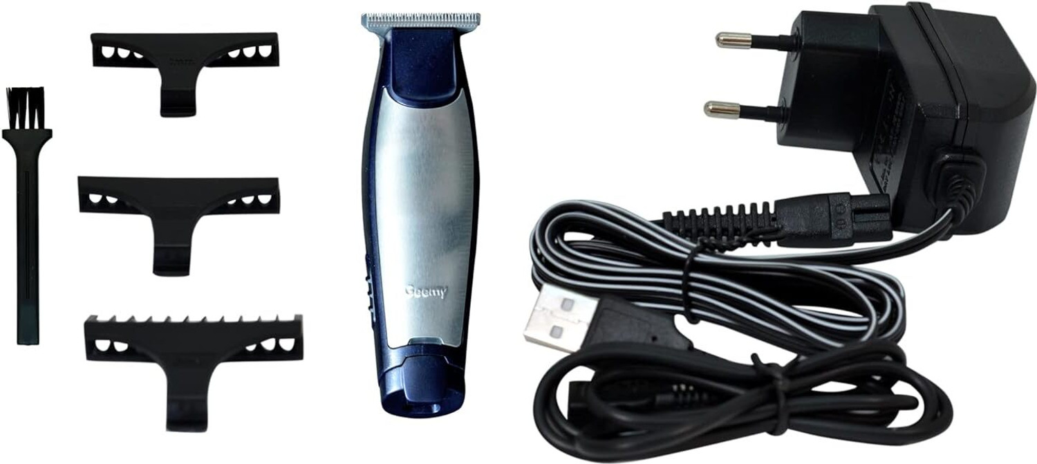 Image of Gemmy 70 Minutes Runtime Multi Grooming Trimmer for Men & Women - Blue & Black Color Trimmer 120 min Runtime 3 Length Settings (Silver)