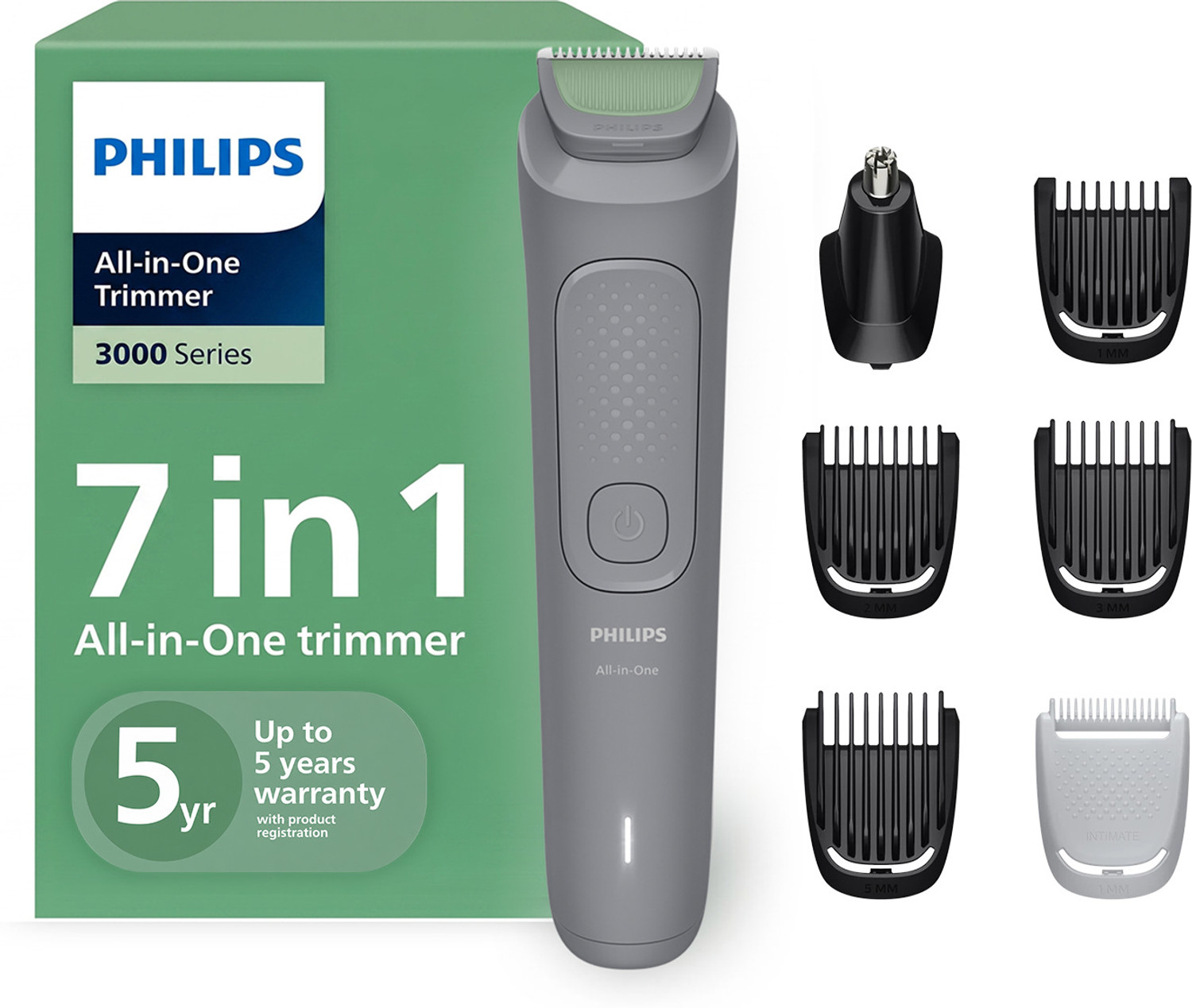 Image of PHILIPS MG7931 /65, 16-in-1 All in One Trimmer Men- Beard, Hair, Body, Nose & Intimate Trimmer 120 min Runtime 17 Length Settings (Grey)