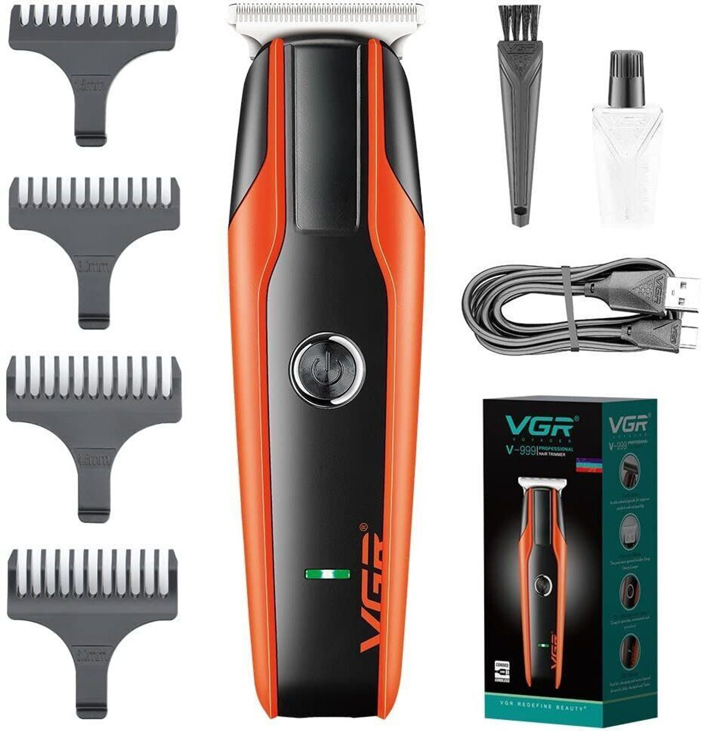 Image of VGR V-981. Fully Waterproof Trimmer 150 min Runtime 4 Length Settings (Yellow)