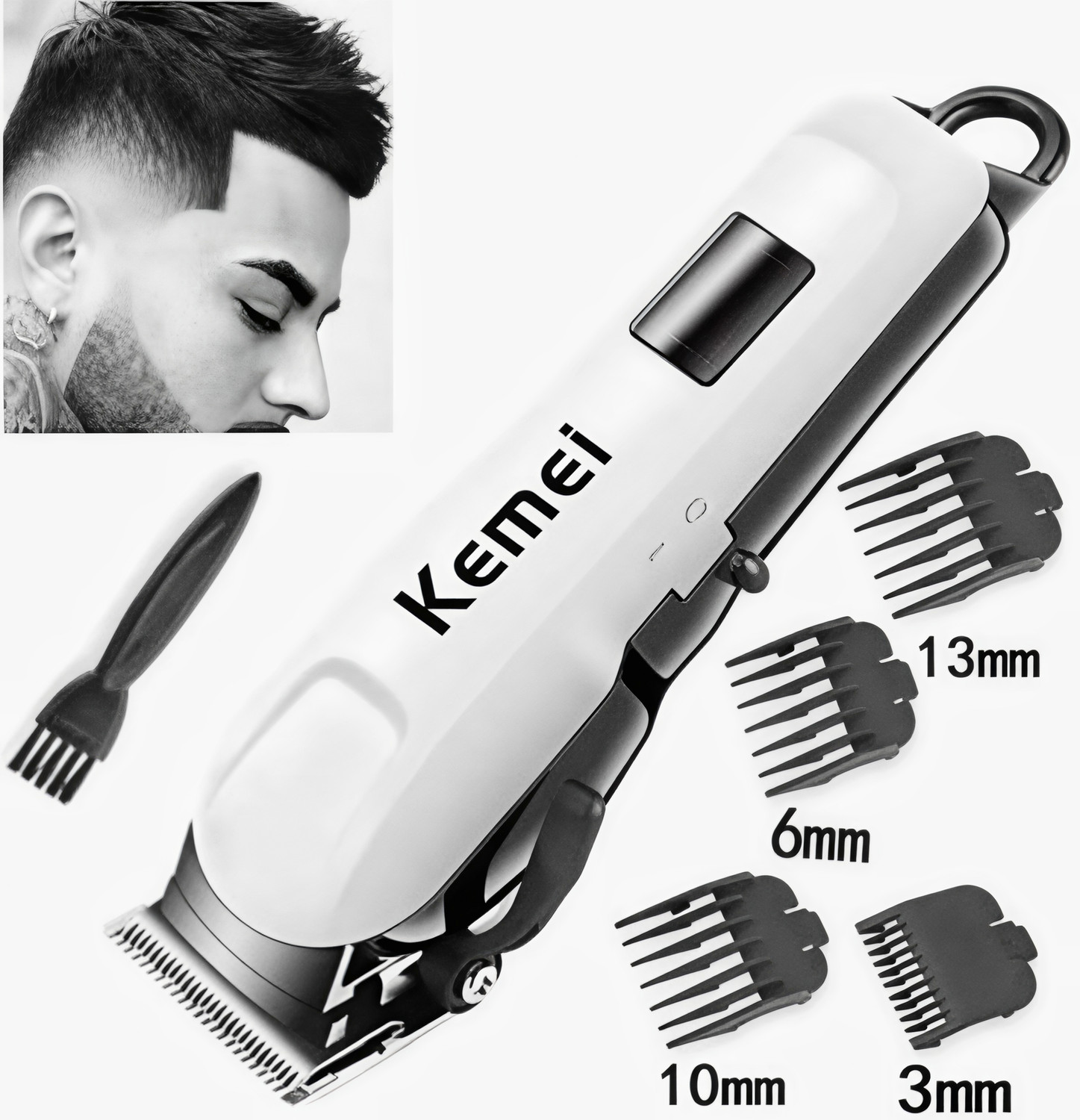 Image of KEMMIE inchKM inch 809A Trimmer 240 min Runtime 4 Length Settings (White)