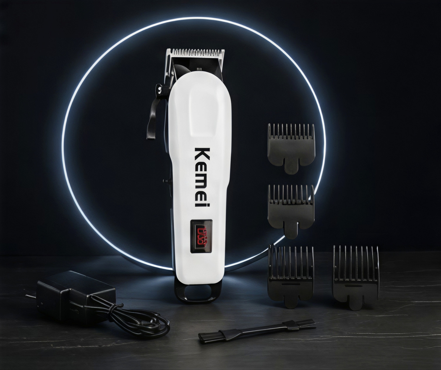 Image of KEMMIE inchKM inch 809A Trimmer 240 min Runtime 4 Length Settings (White)