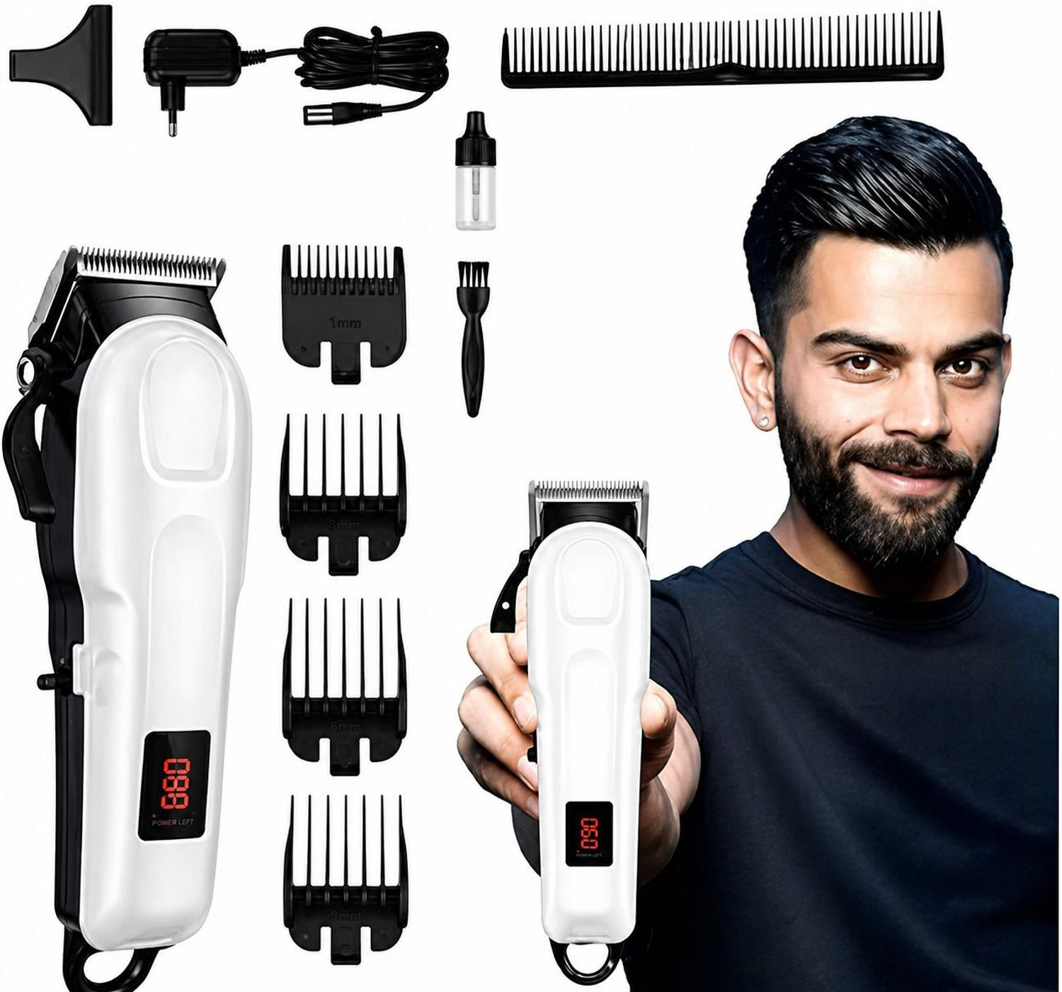 Image of KEMMIE inchKM inch 809A Trimmer 240 min Runtime 4 Length Settings (White)
