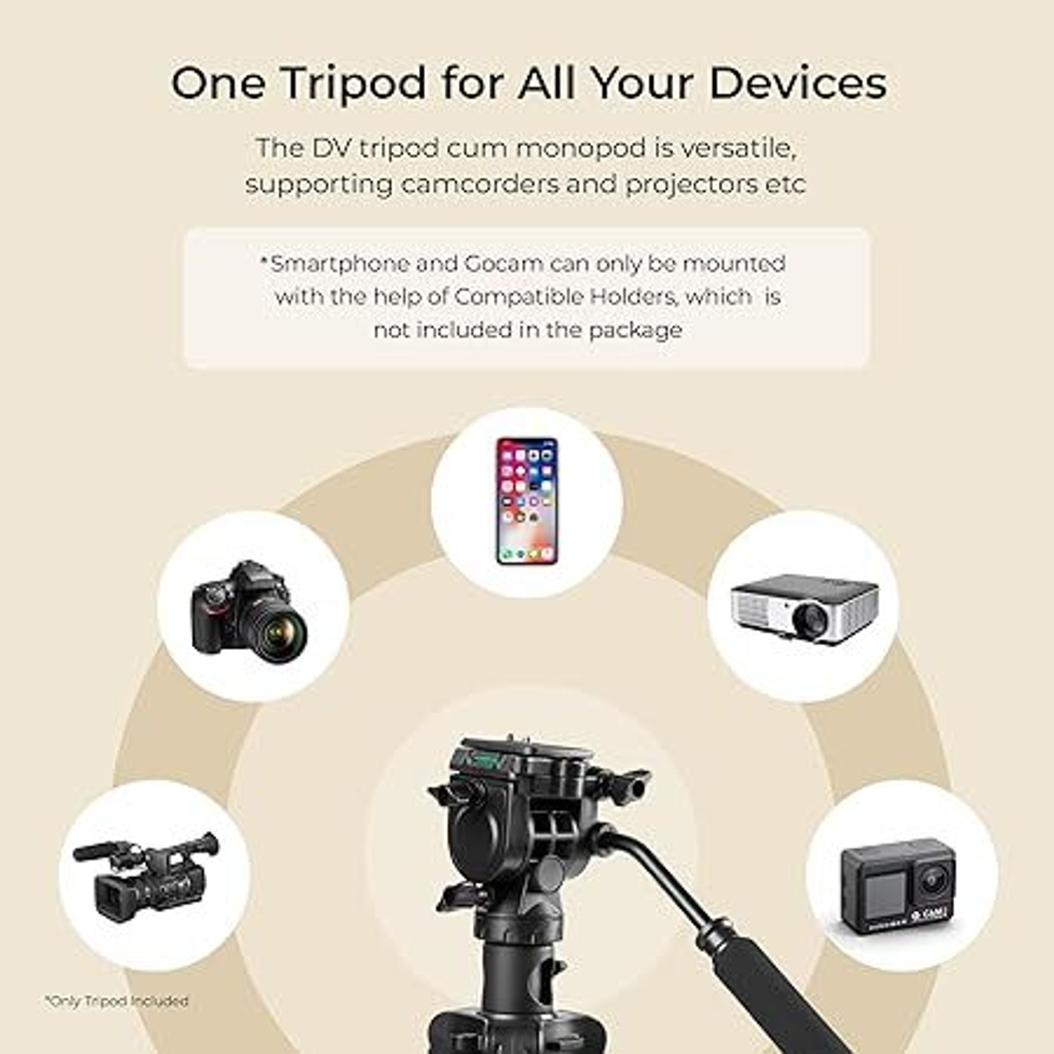Image of DIGITEK DPTR 895 Monopod (Black, Supports Up to 5000 g)