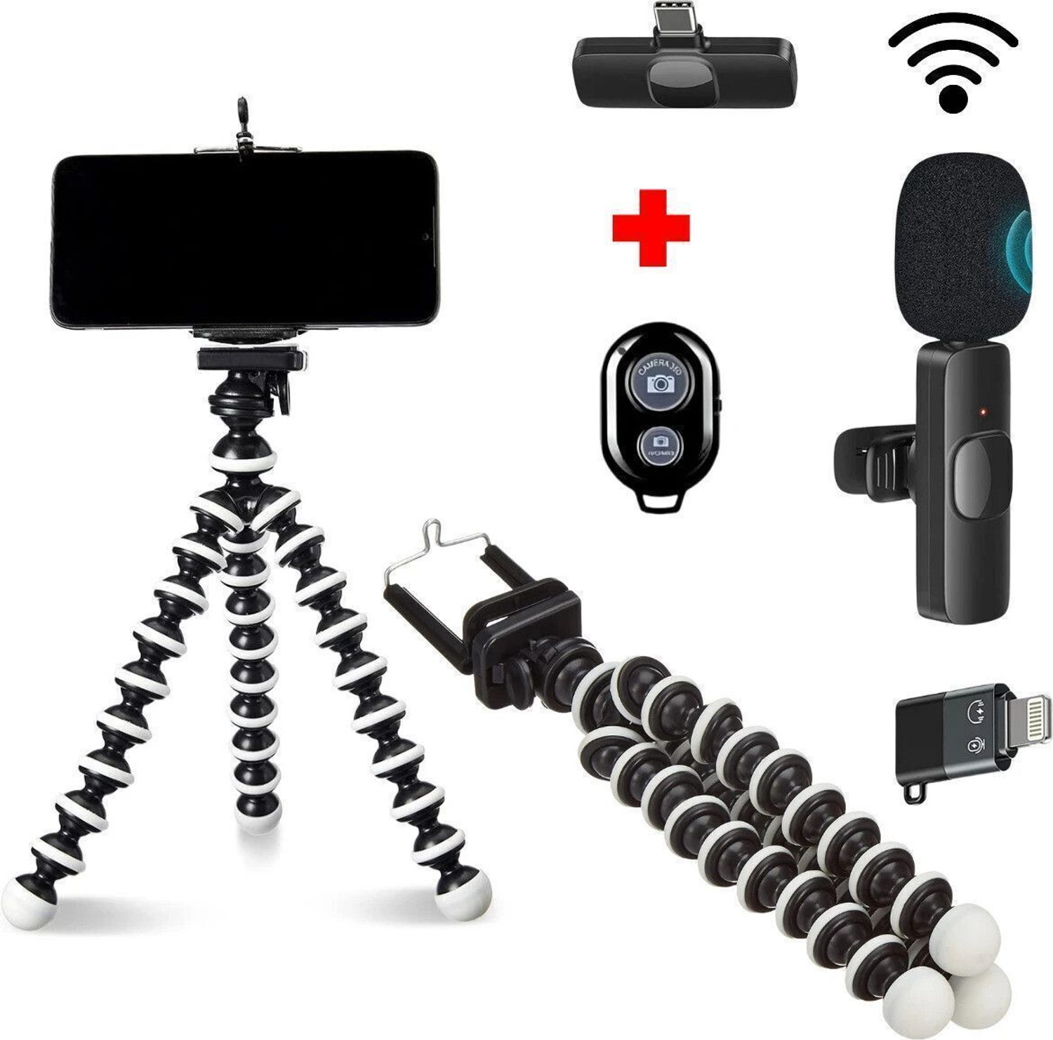 GADGETSWEAR Gorilla Tripod (Combo With Wireless Mic &amp; Remote) Phone Stand, Camera Stand, Tripod Kit - GADGETSWEAR : Flipkart.com