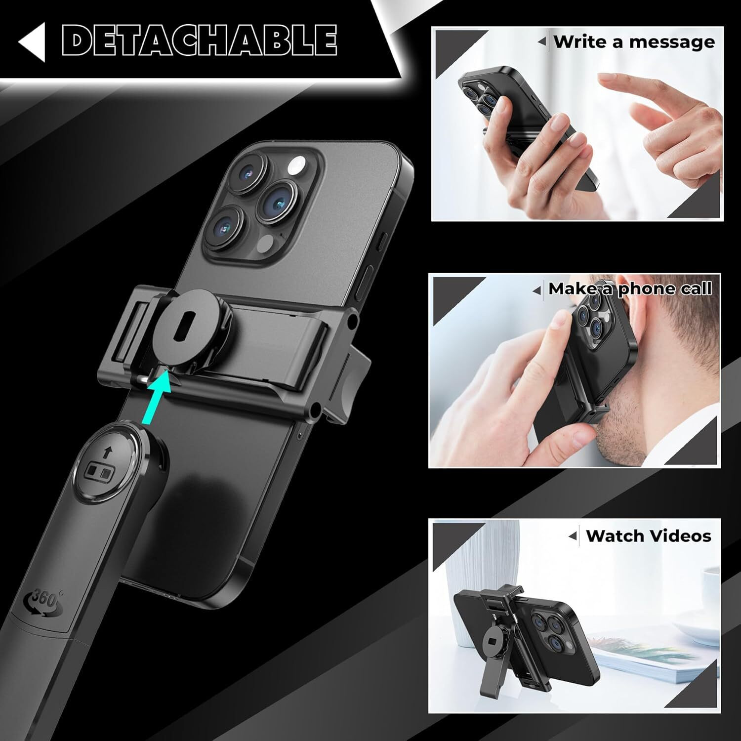 Image of SKYCELL AI Face Tracking Selfie Stick Tripod 70-Inch | Auto Tracking Tripod Smart Sensor Tripod Kit, Tripod (Black, Supports Up to 2000 g)