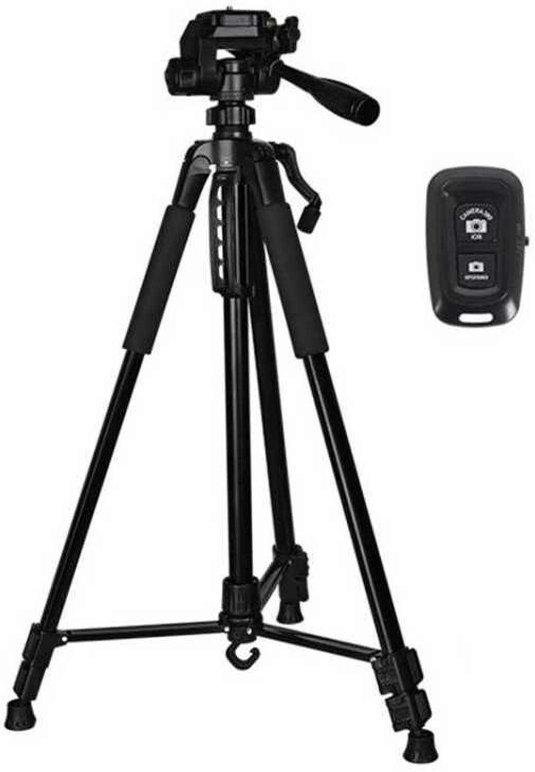 Image of SKYCELL Aluminum Tripod (55-Inch), with Mic, Shutter Button & all Mobile Holder Tripod, Tripod, Tripod Kit (Black, Supports Up to 5000 g)