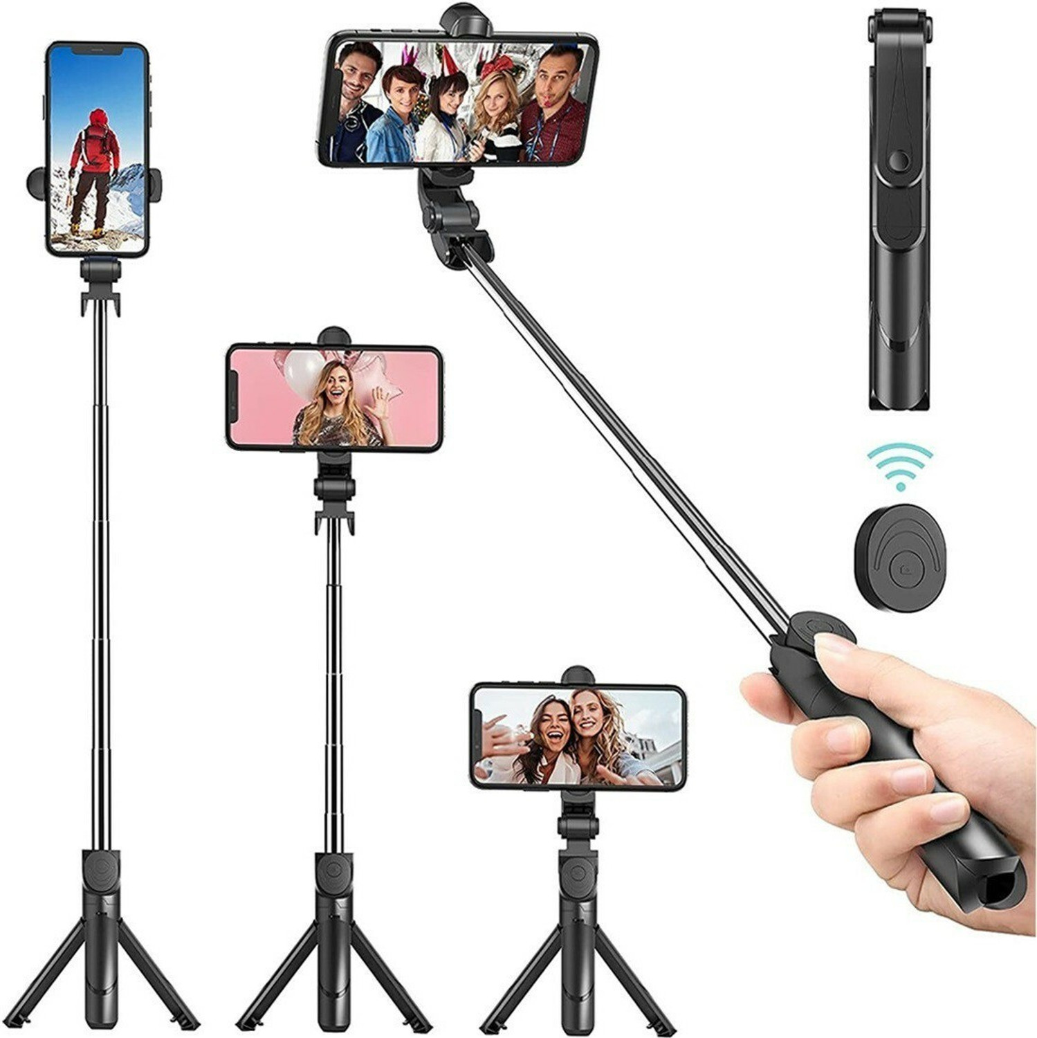 Image of Infinite Digital Selfie Stick with Tripod Stand, Bluetooth Extendable Tripod for Mobile Phone C16 Tripod (BLACK,WHITE,PINK, Supports Up to 506 g)