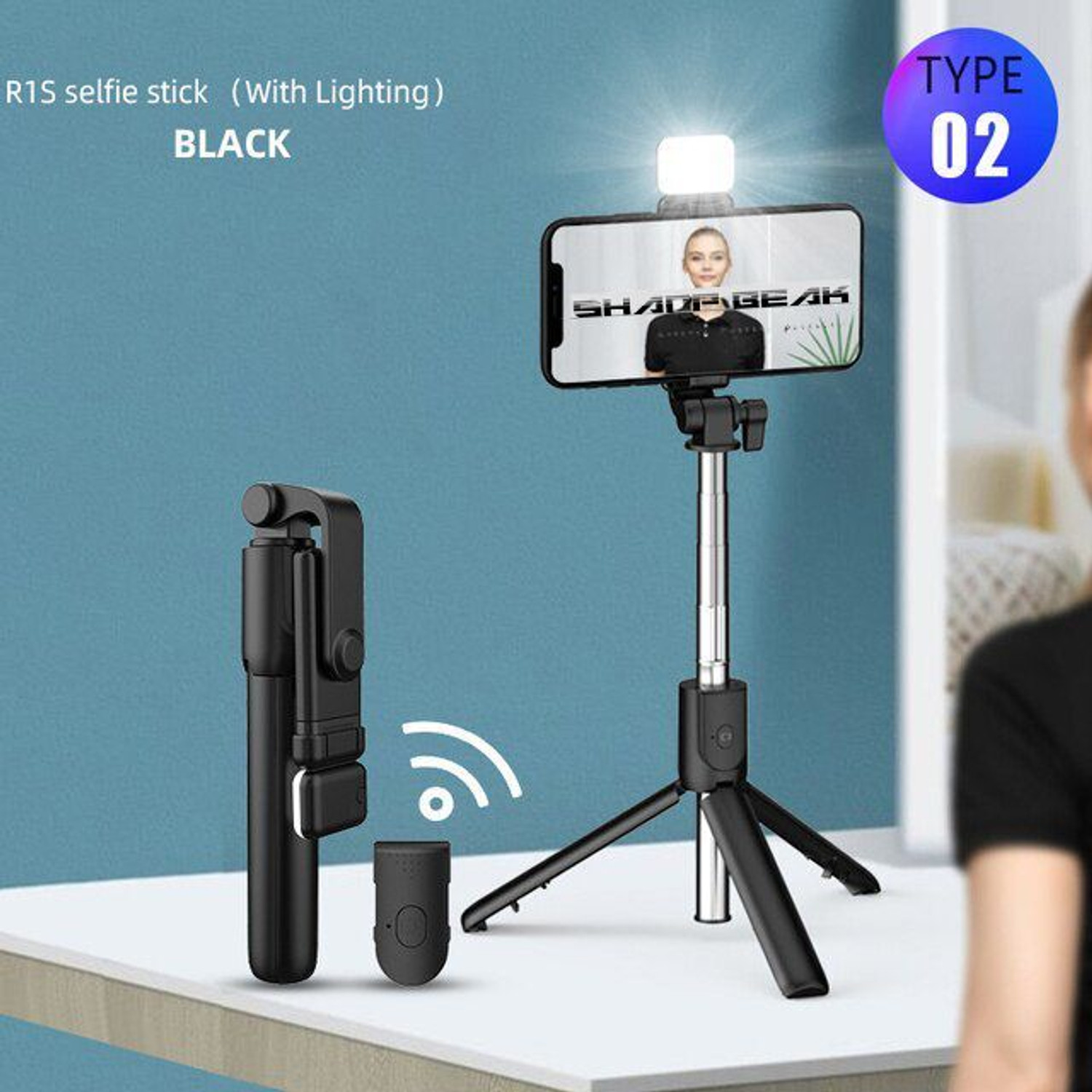 Image of LUCKY GADGTES LUCKY GADGETS INSTA 360 Bluetooth Selfie Stick (Black)