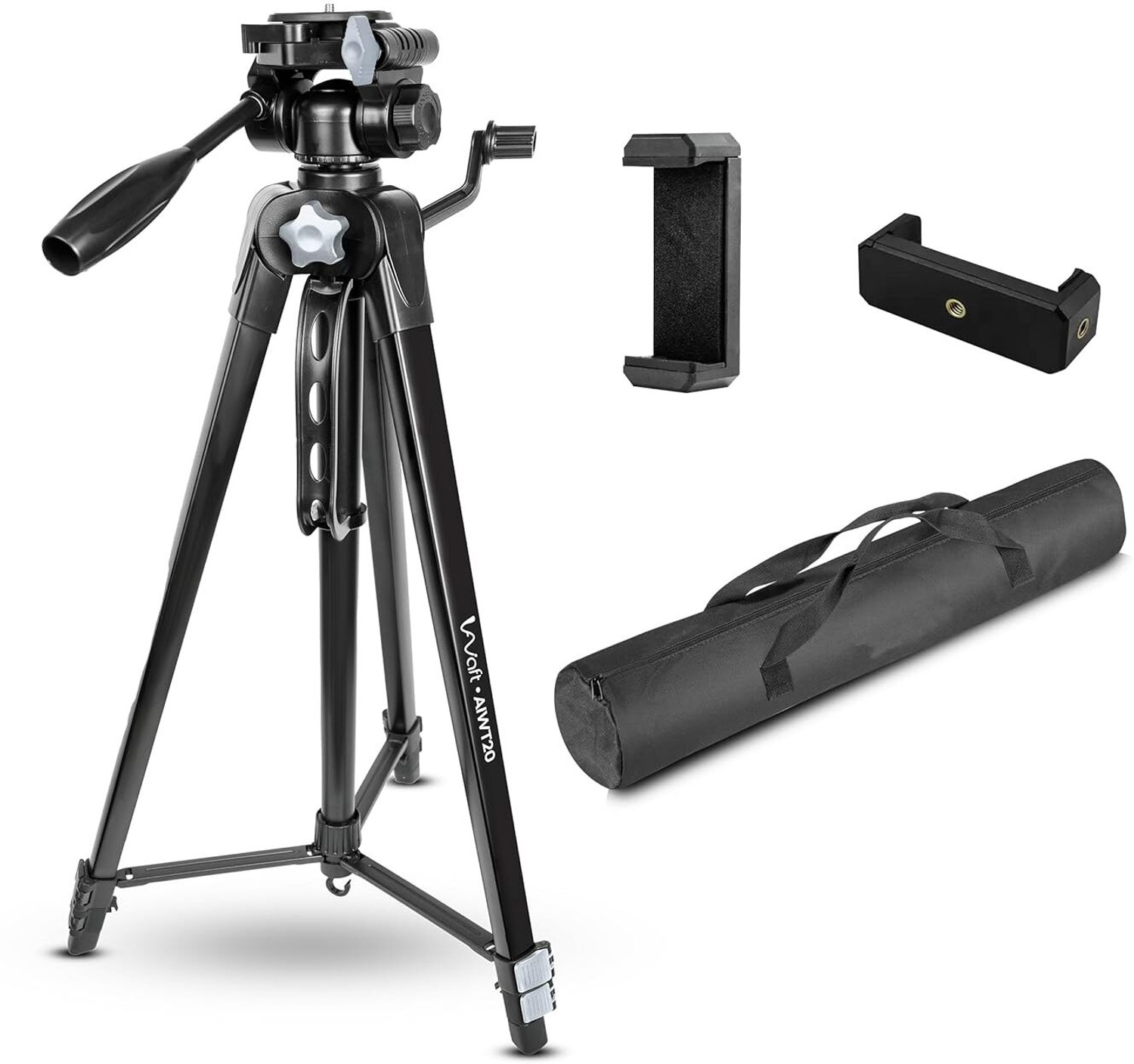 Image of Qortrix Tripod Stand for Mobile Phone and DSLR Camera for Best Video Recording Tripod (Black, Supports Up to 5000 g)