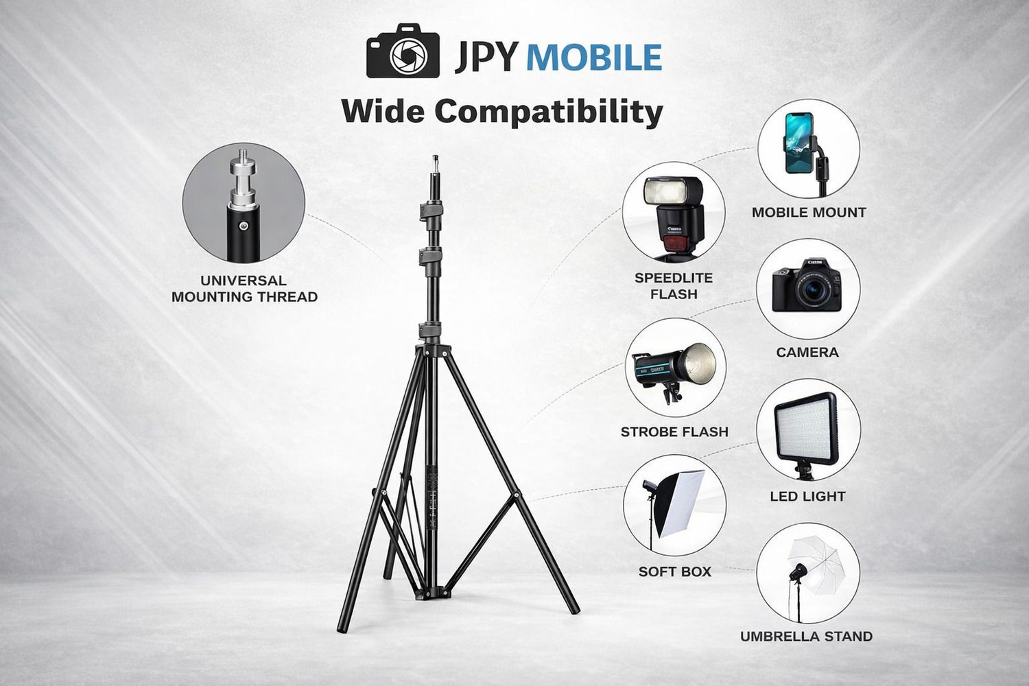 JPY 9 Feet Portable and Heavy Duty Light Stand for Photography and Videography Tripod - JPY : Flipkart.com