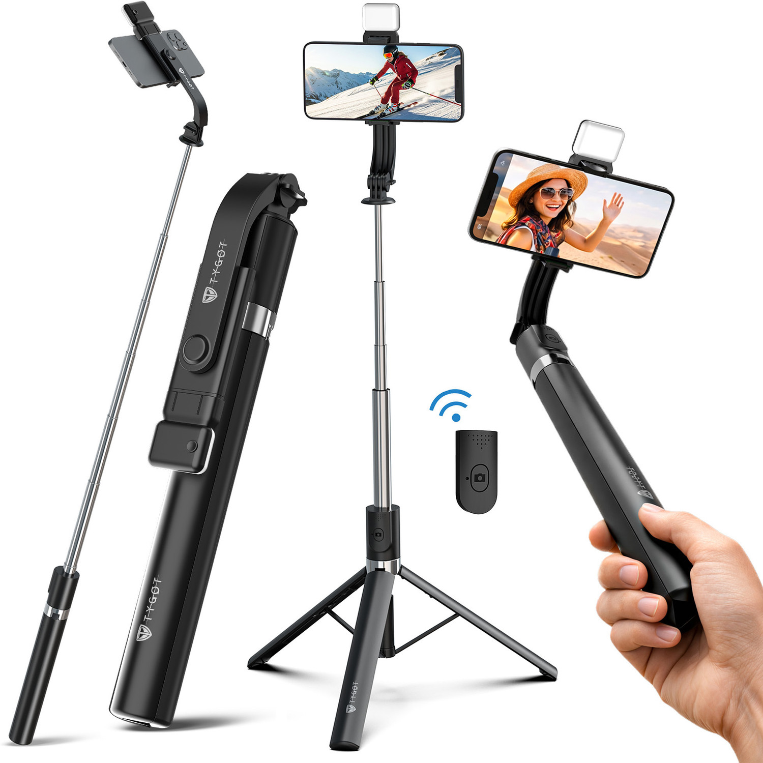 Tygot Foldable Tripod Selfie Stick for Smartphone & Action Cameras with 5.57ft Height Tripod - Tygot : Flipkart.com