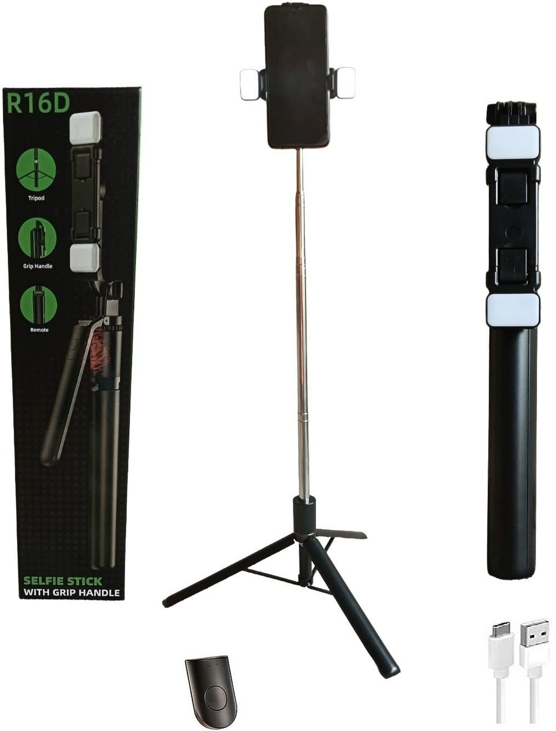 Image of Qortrix Tripod Stand for Mobile Phone and DSLR Camera for Best Video Recording Tripod (Black, Supports Up to 5000 g)