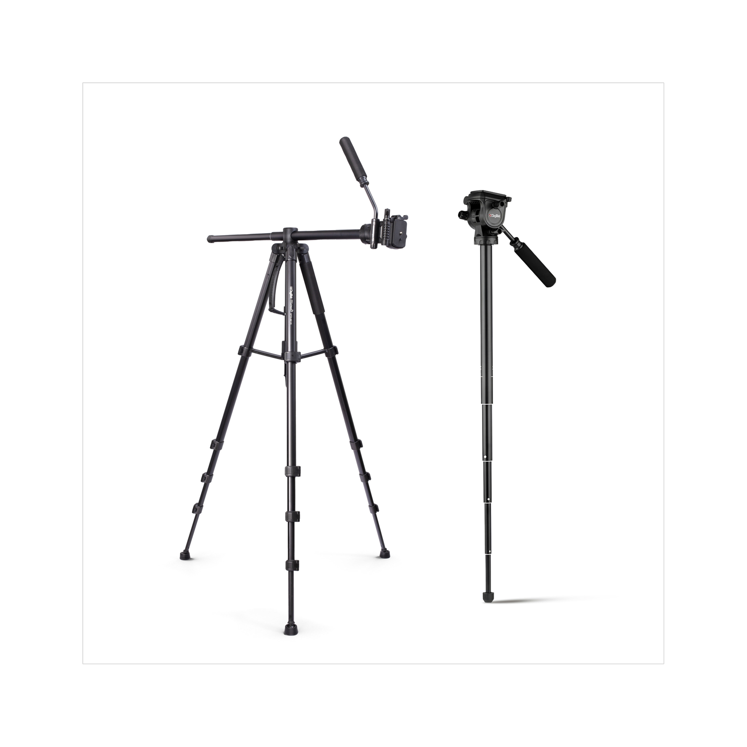 Image of Qortrix Tripod Stand for Mobile Phone and DSLR Camera for Best Video Recording Tripod (Black, Supports Up to 5000 g)