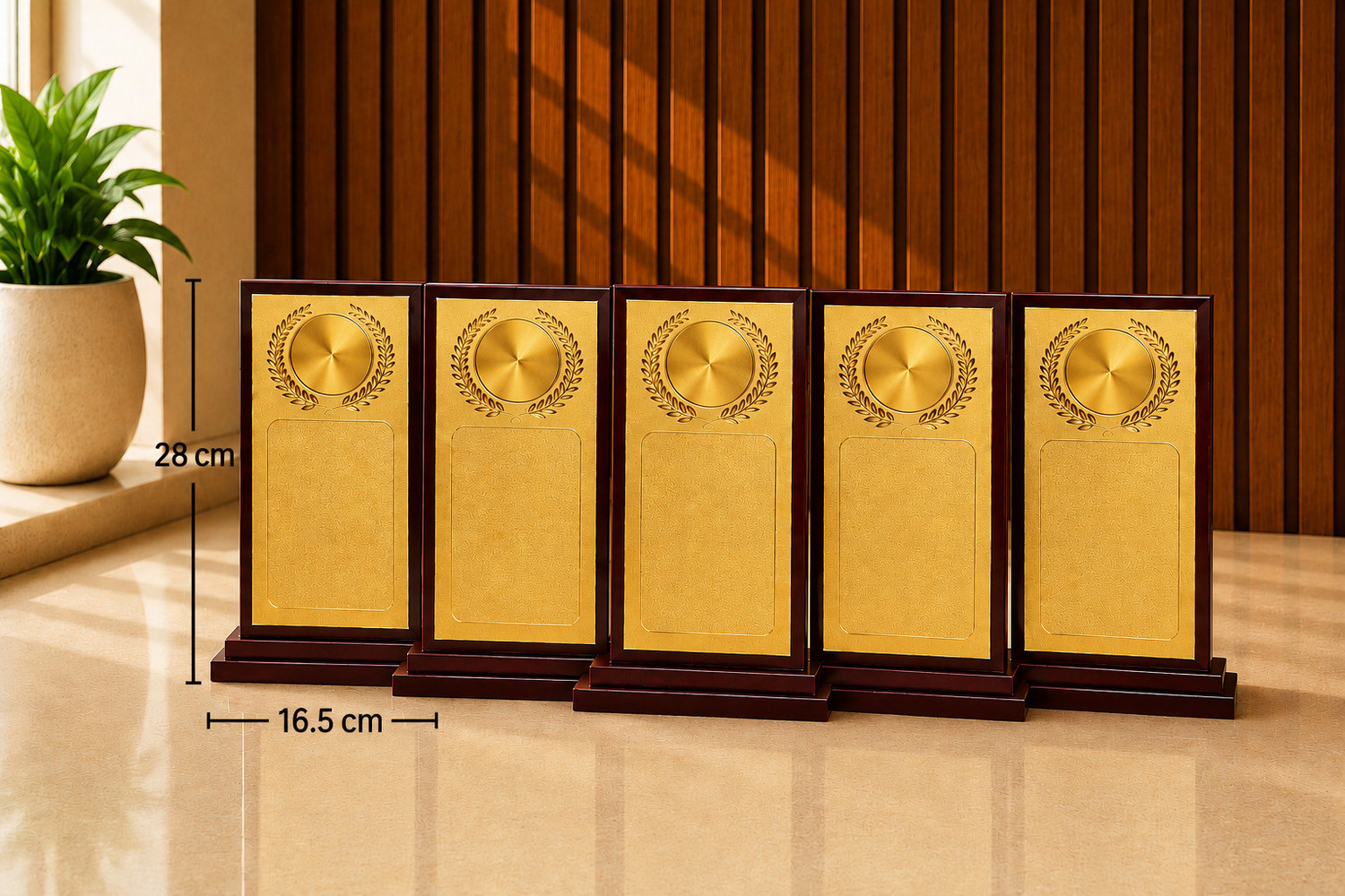 Image of Afiya International Wooden Momento Two Star 8.50 INCH OR 21.60 CM Size (Pack Of 5 )Pcs Trophy Trophy (8.50 INCH)