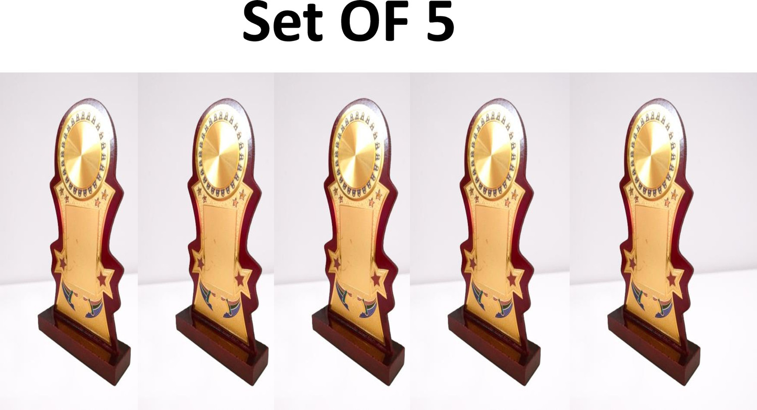 Image of Afiya International Wooden Momento Two Star 8.50 INCH OR 21.60 CM Size (Pack Of 5 )Pcs Trophy Trophy (8.50 INCH)