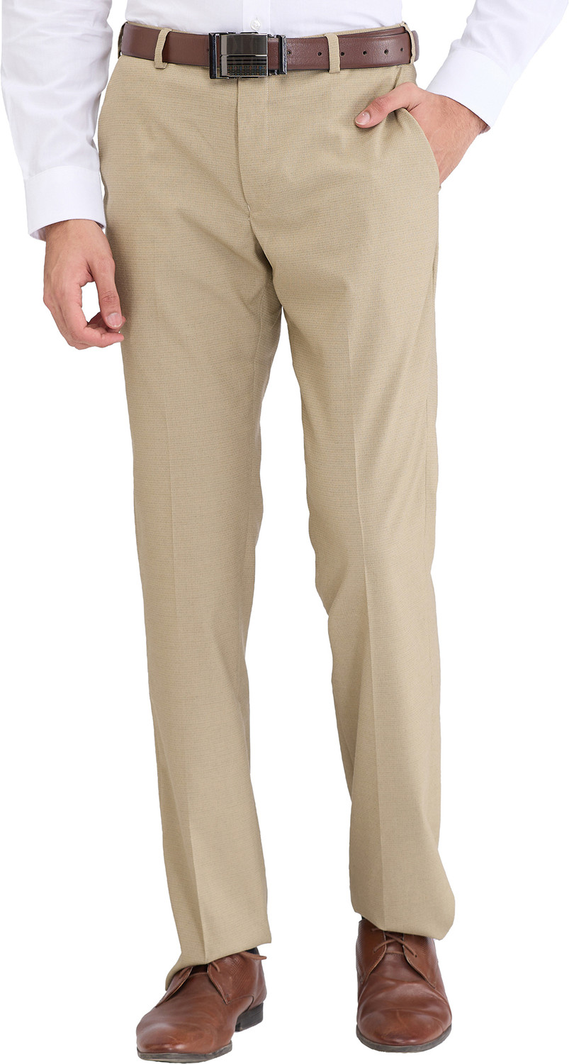 Image of PARK AVENUE Men Slim Fit Brown Viscose Rayon Trousers
