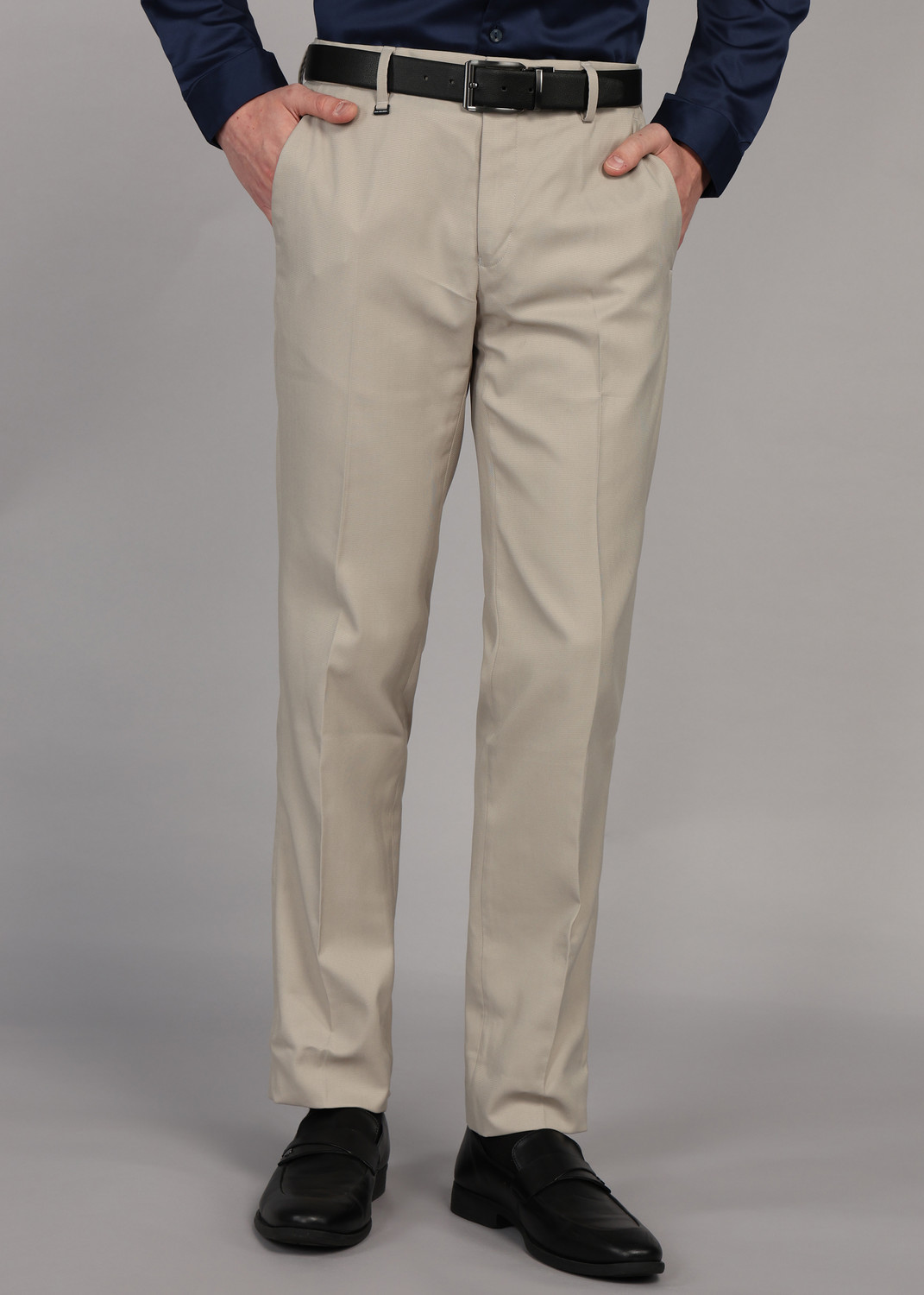 Image of PARK AVENUE Men Slim Fit Brown Viscose Rayon Trousers