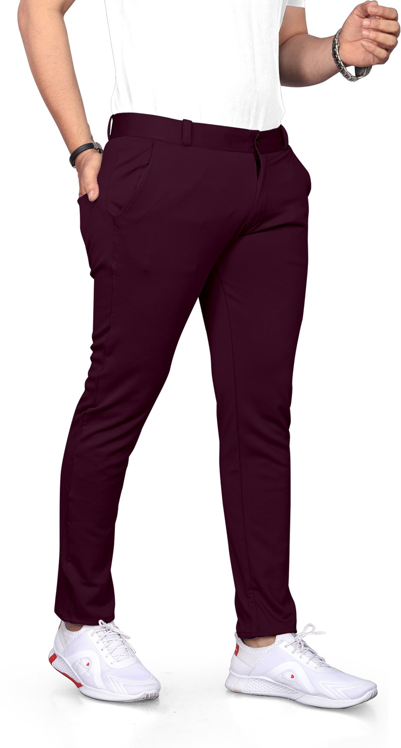 Image of SWISS HORN Men Regular Fit Green Cotton Blend Trousers