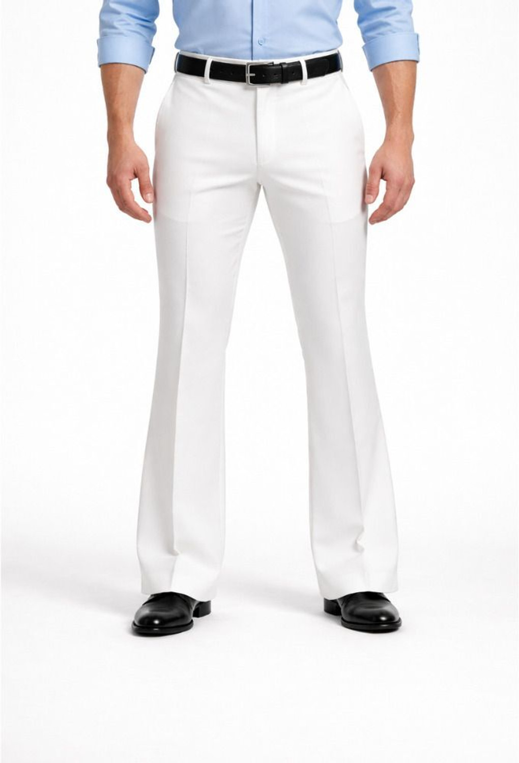 Image of AKTHREADSS Men Relaxed White Cotton Blend Trousers