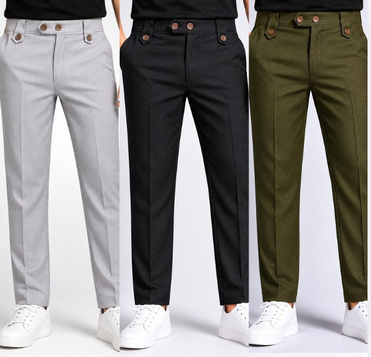 VIZZGO Multicolor Men Trousers Pack of 3 - Image 5