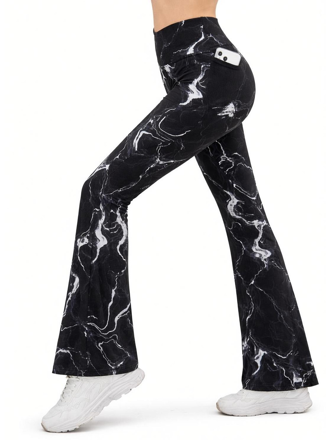 Image of L Fashion Fashion Women Flared Grey Polyester Trousers