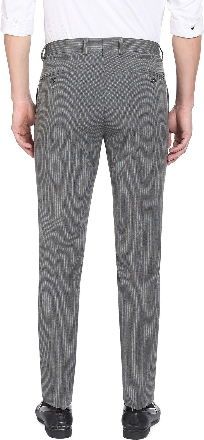 Image of ARROW Men Regular Fit Grey Viscose Rayon Trousers