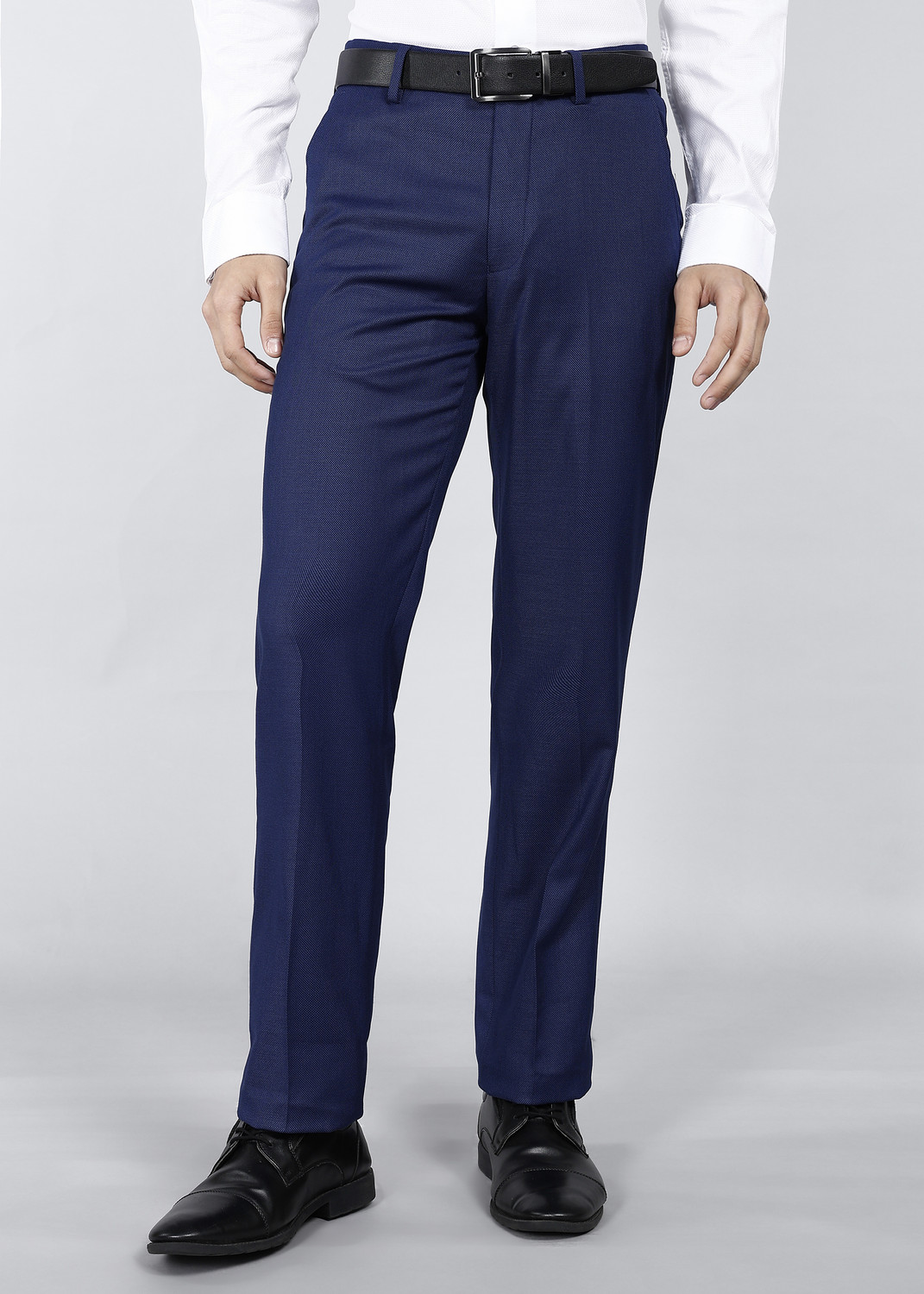 Image of ARROW Men Regular Fit Blue Viscose Rayon Trousers