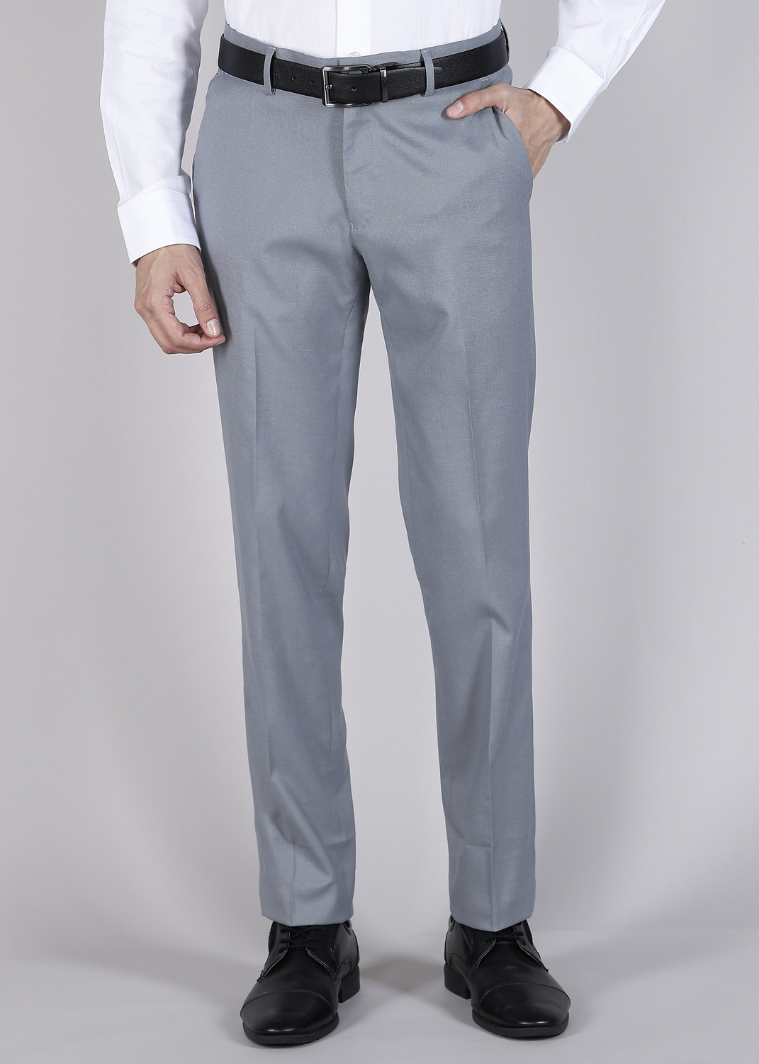 PETER ENGLAND Slim Fit Men Grey Trousers