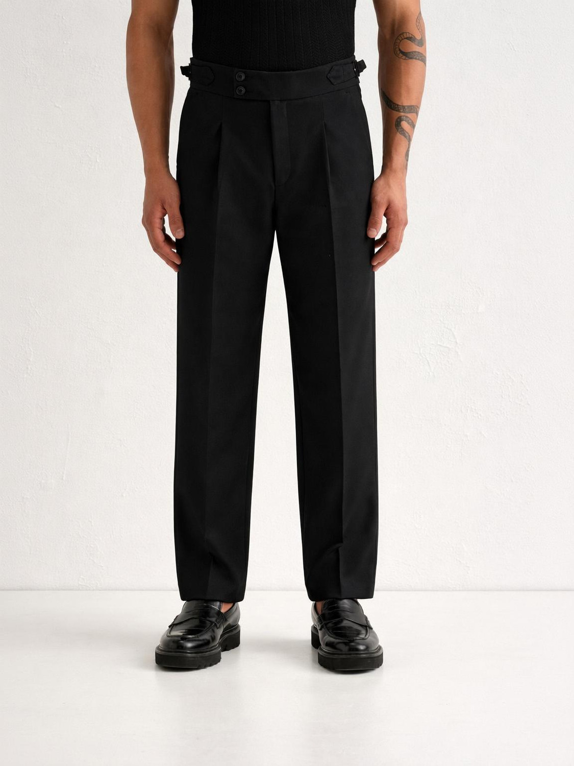 mtwn Straight Fit Men Black Trousers - Image 5