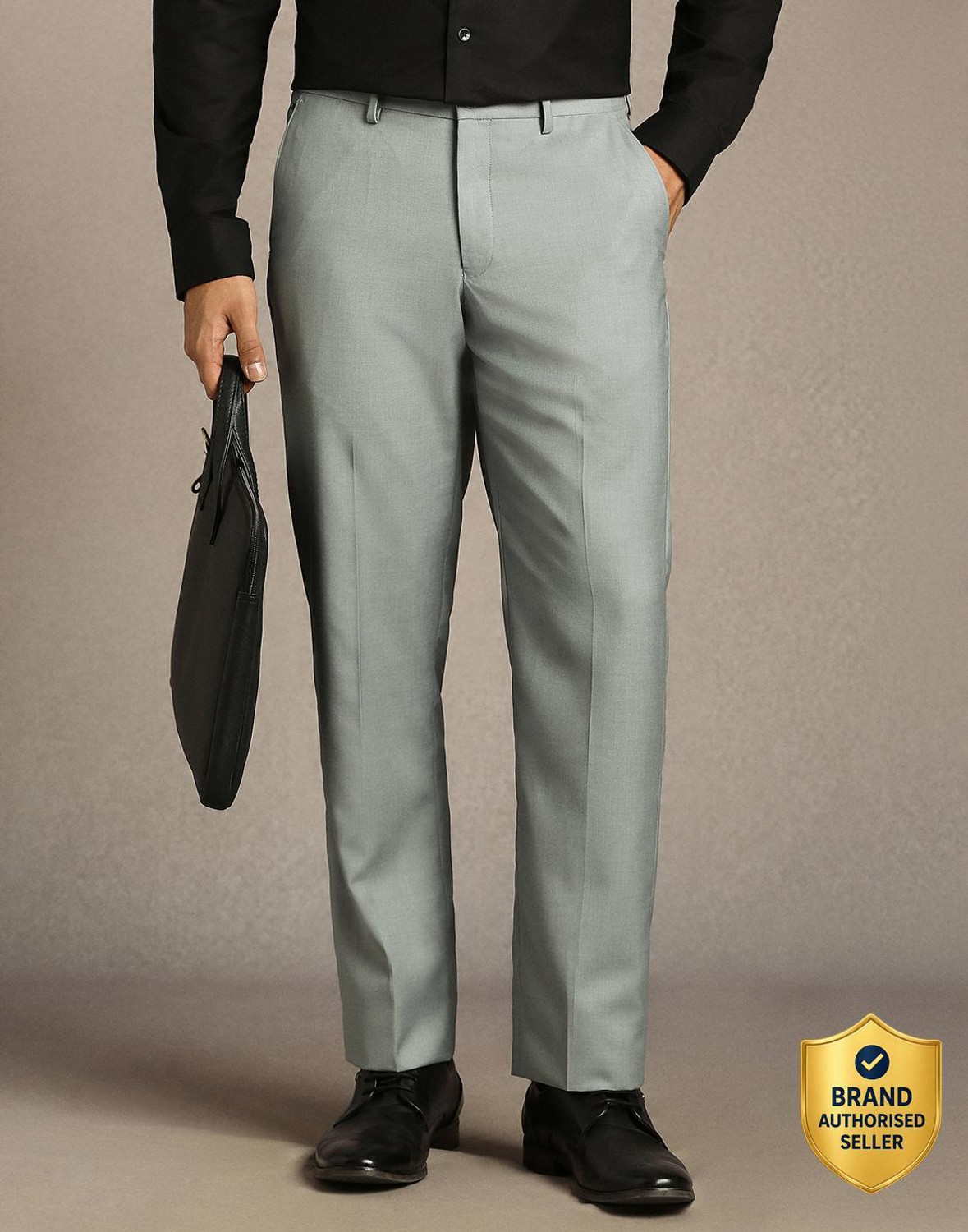Image of ARROW Men Regular Fit Blue Viscose Rayon Trousers