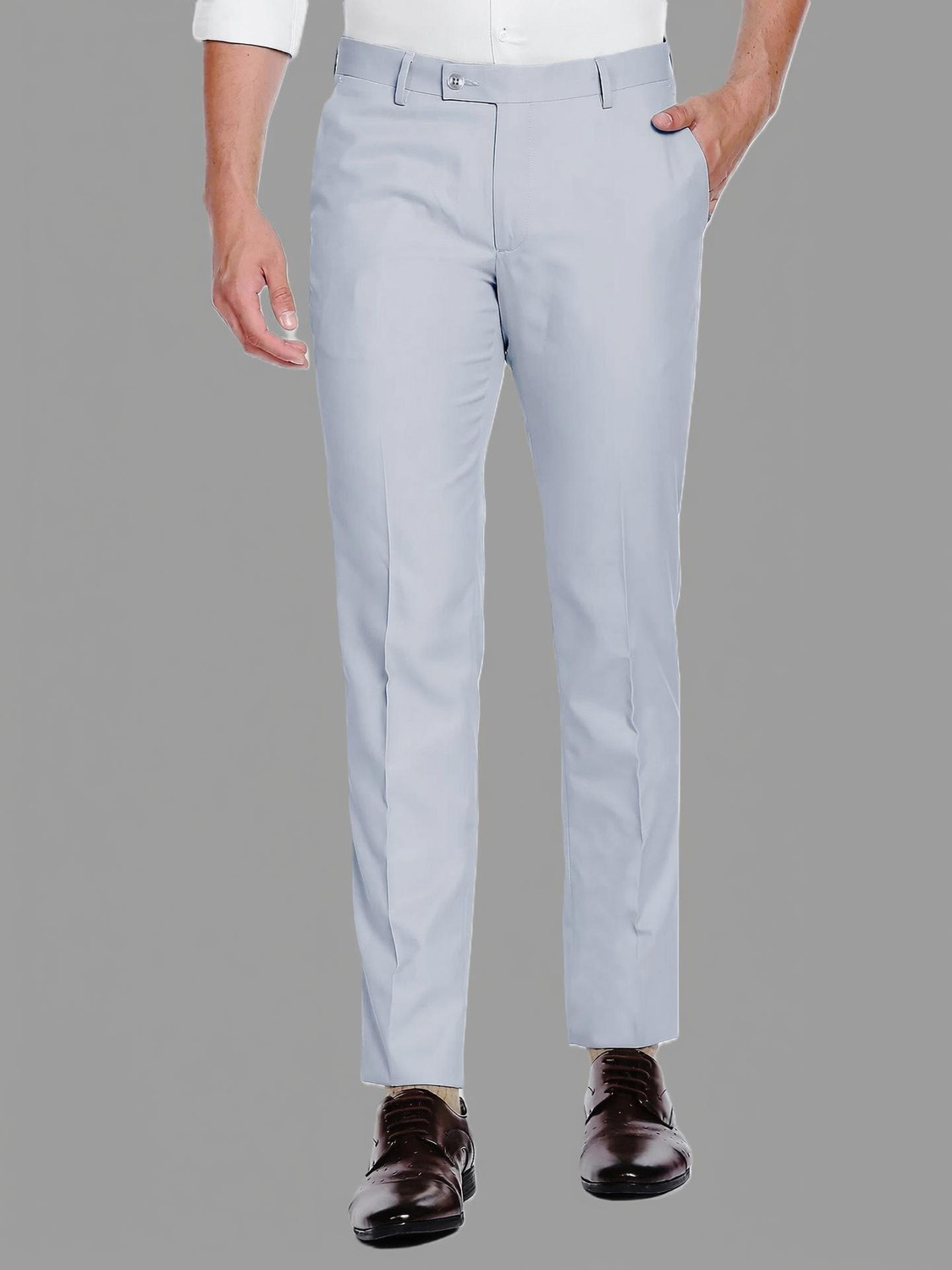 Image of boldcloth Pack of 3 Boys Slim Fit, Relaxed Grey Cotton Blend Trousers