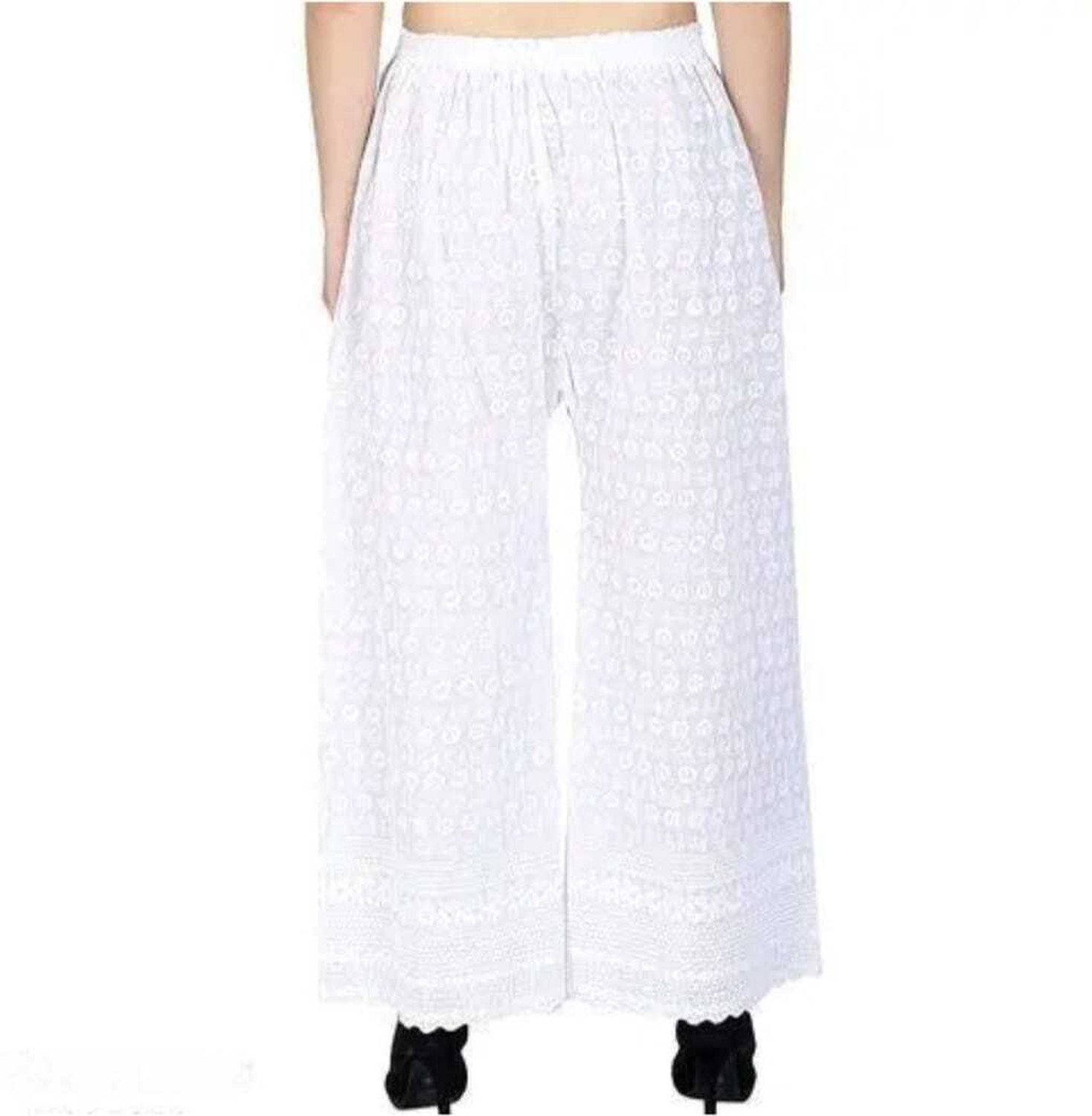 Image of Liance Women Regular Fit White Pure Cotton Trousers