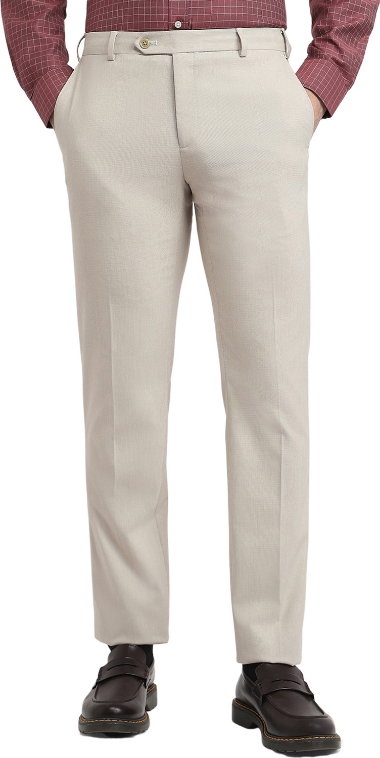 Image of ARROW Men Regular Fit Grey Viscose Rayon Trousers