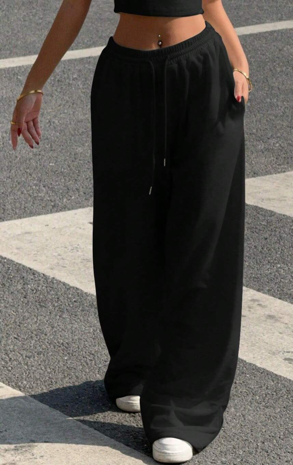 Else & What Women Loose Fit Black Trousers - Image 1