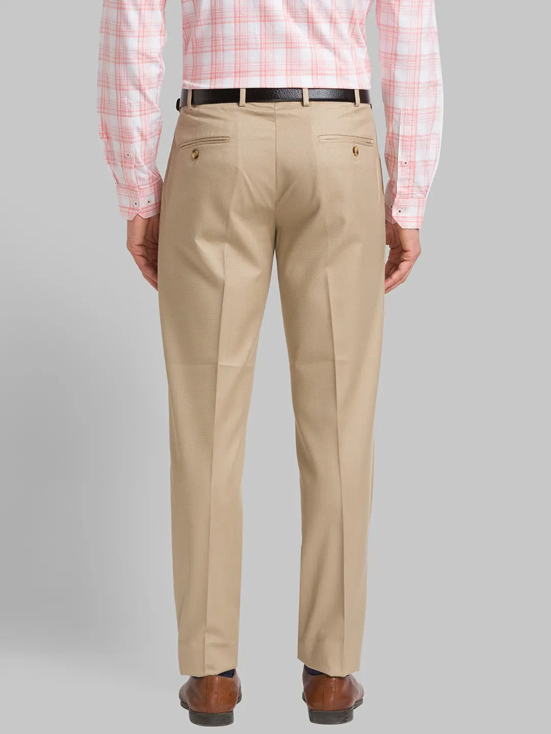 Image of PARK AVENUE Men Slim Fit Brown Viscose Rayon Trousers