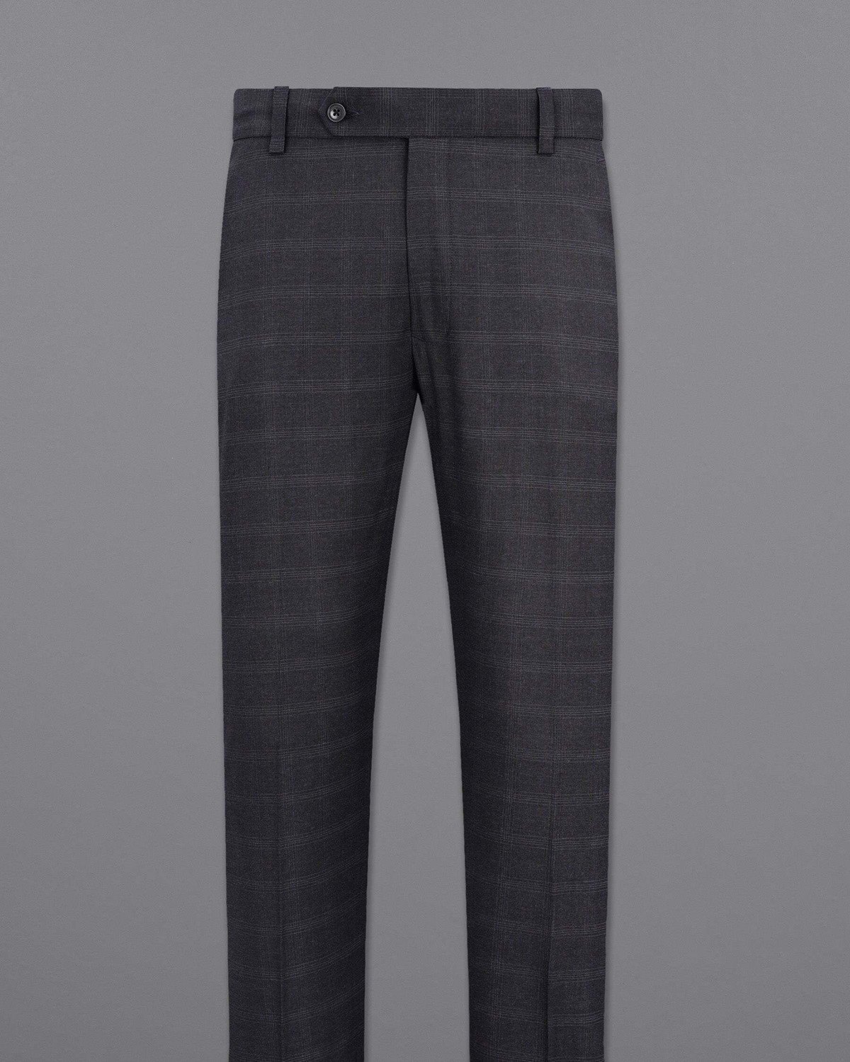Image of LOUIS PHILIPPE Men Slim Fit Grey Viscose Rayon Trousers