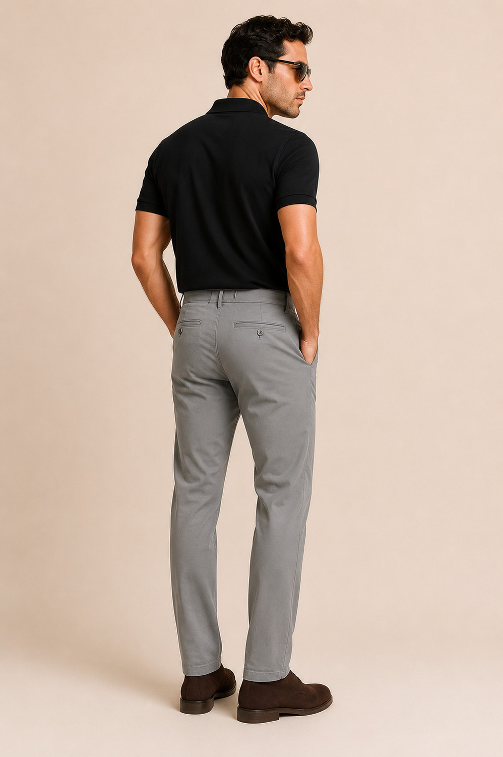 Image of FUBAR Men Regular Fit Grey Cotton Blend Trousers